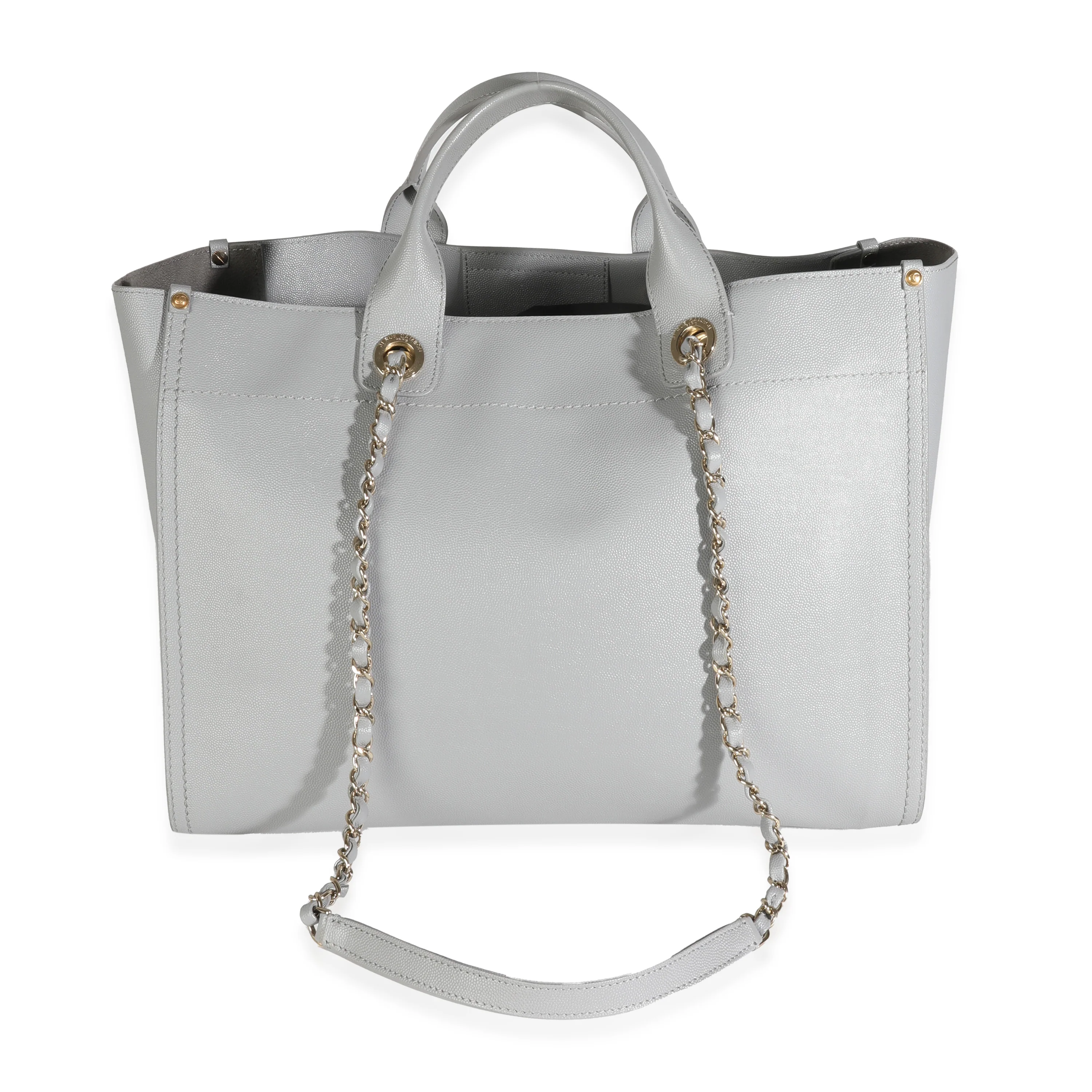 Grey Caviar Studded Medium Deauville Tote - Image 4