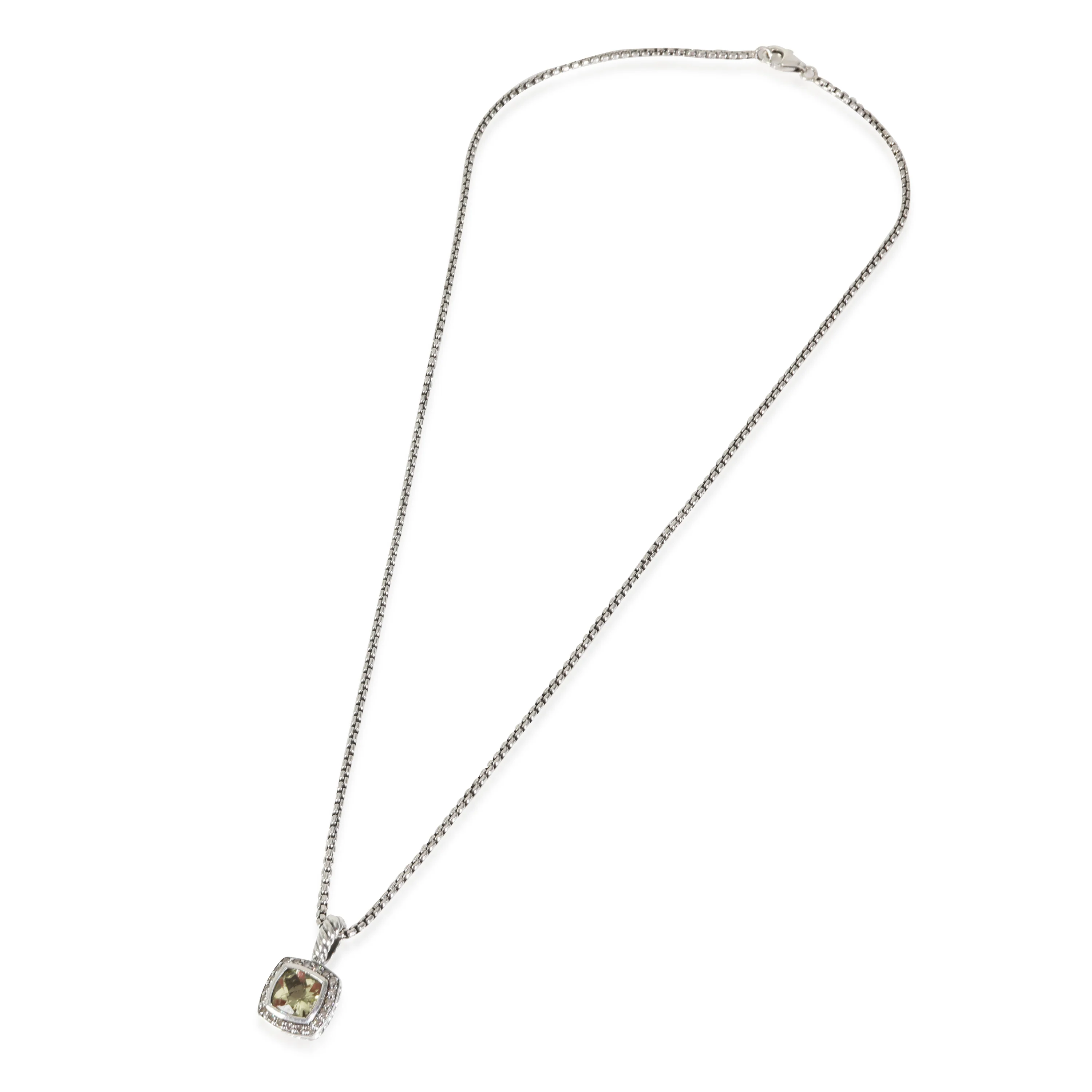 Albion Prasiolite Diamond Pendant in Sterling Silver 0.17 CTW - Image 2