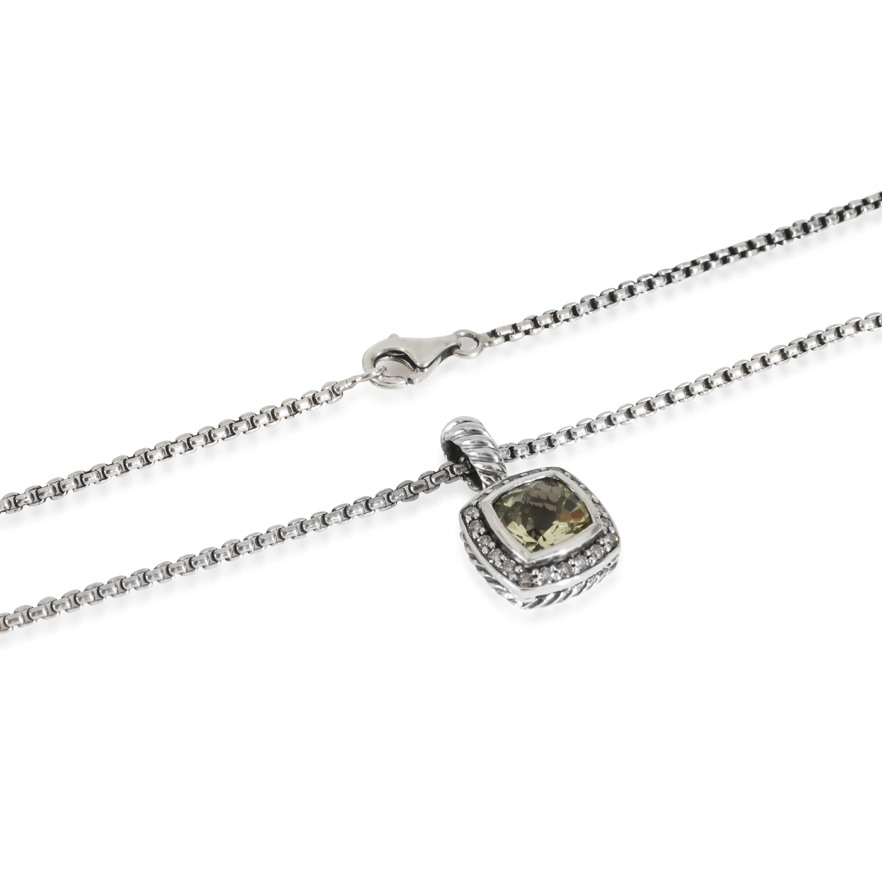 Albion Prasiolite Diamond Pendant in Sterling Silver 0.17 CTW - Image 4