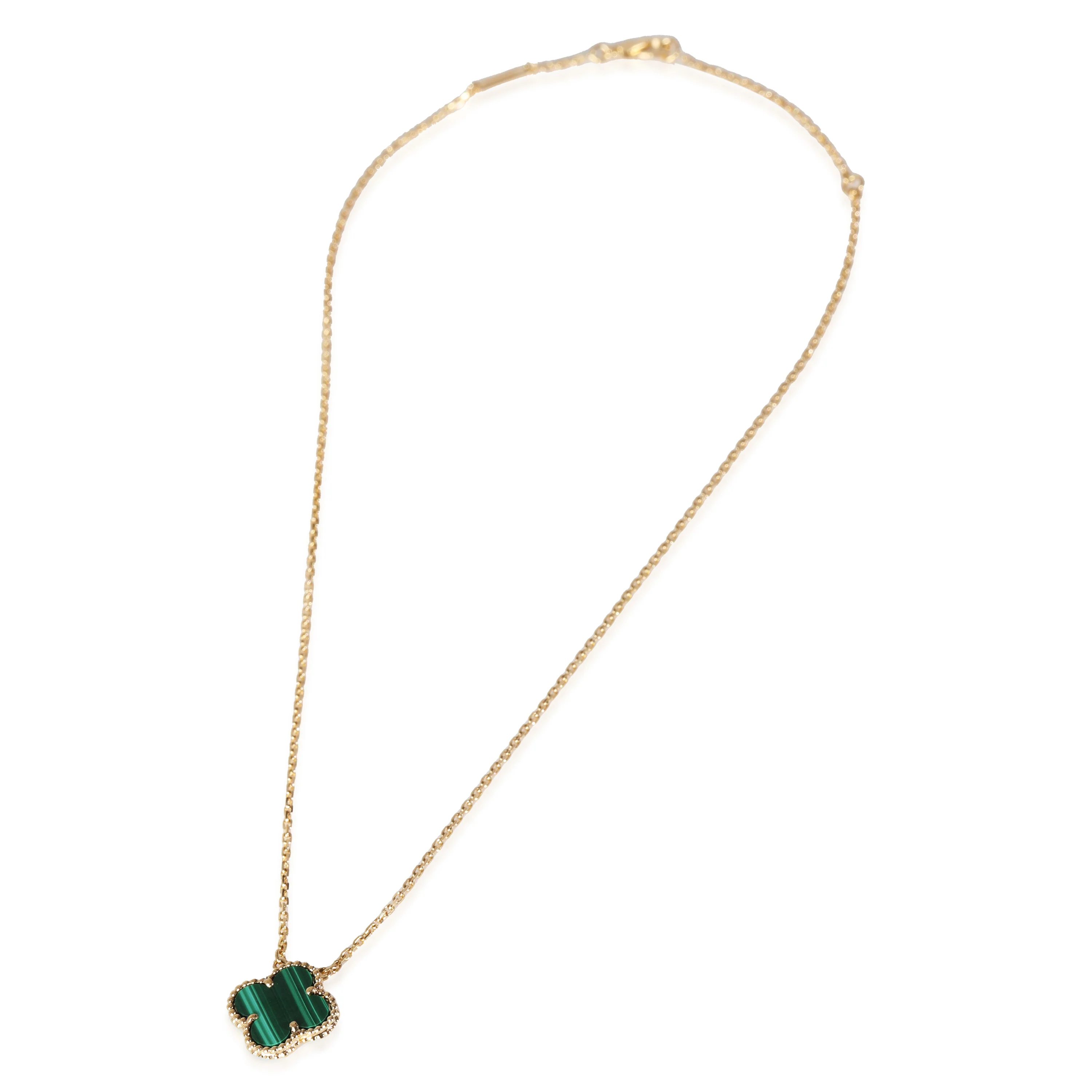 Alhambra Malachite Pendant Necklace In 18K Yellow Gold - Image 2