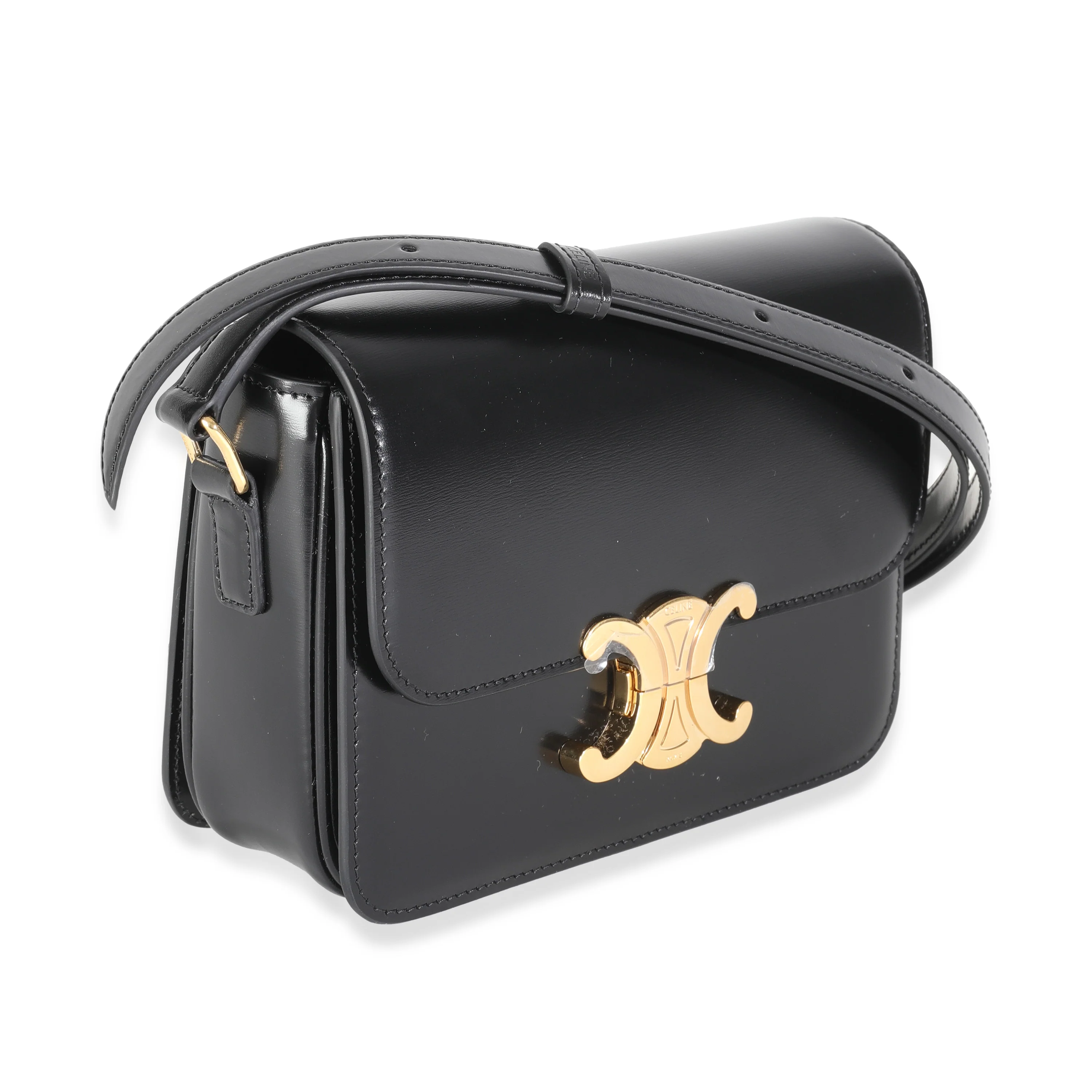 Black Shiny Calfskin Teen Triomphe Bag - Image 3