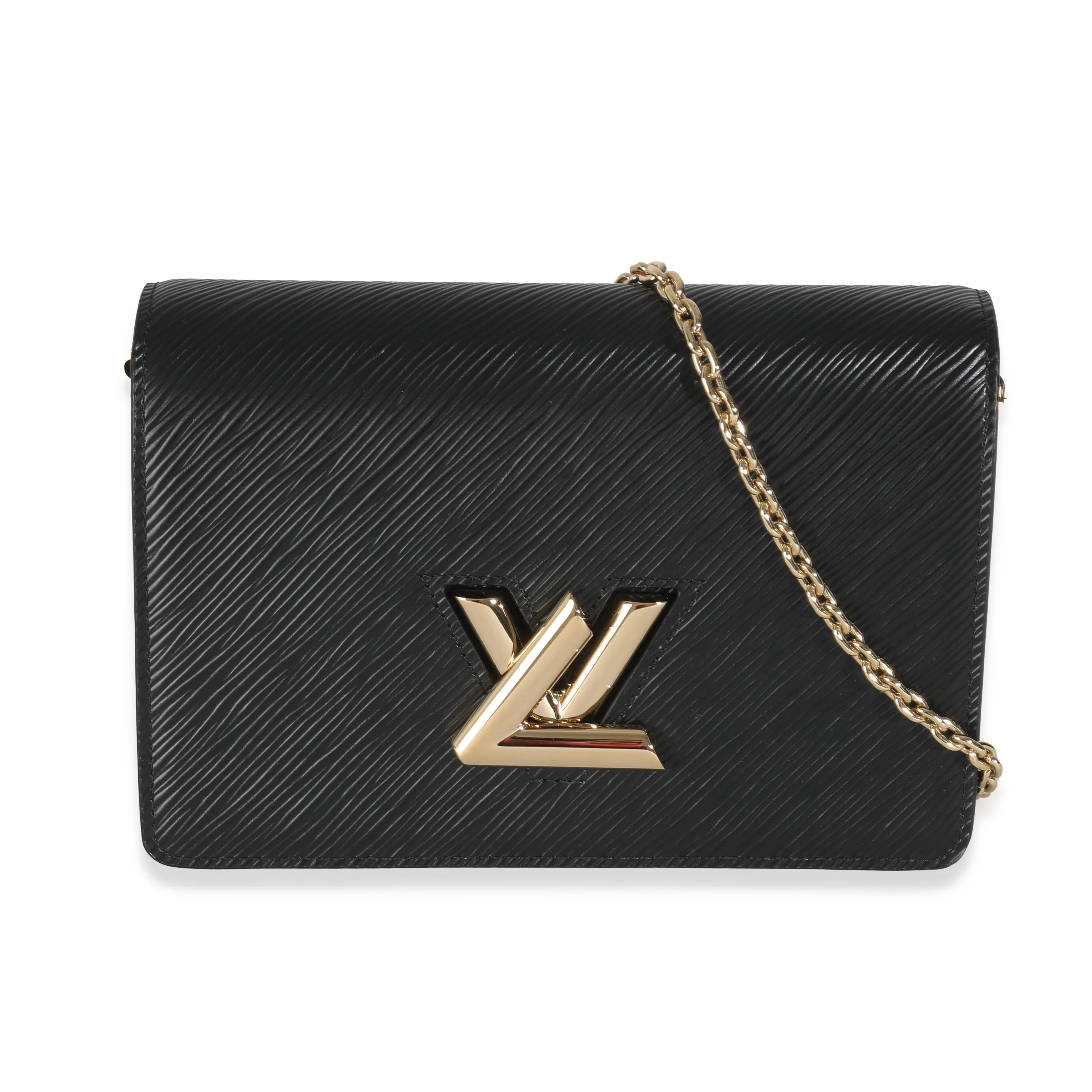 Black Epi Twist Belt Wallet On Chain