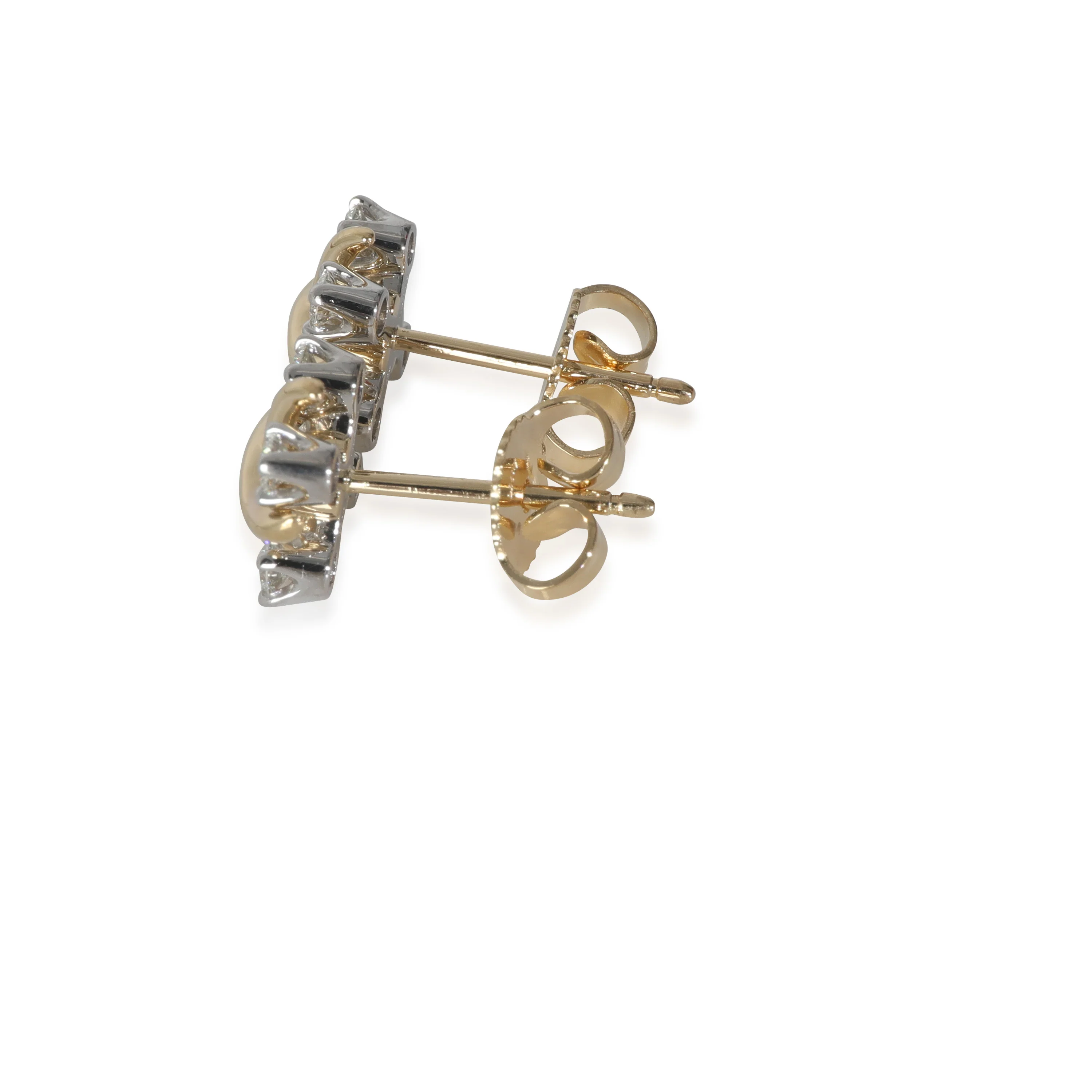 Schlumberger Lynn Earrings in 18k Yellow Gold/Platinum 0.28 CTW - Image 2