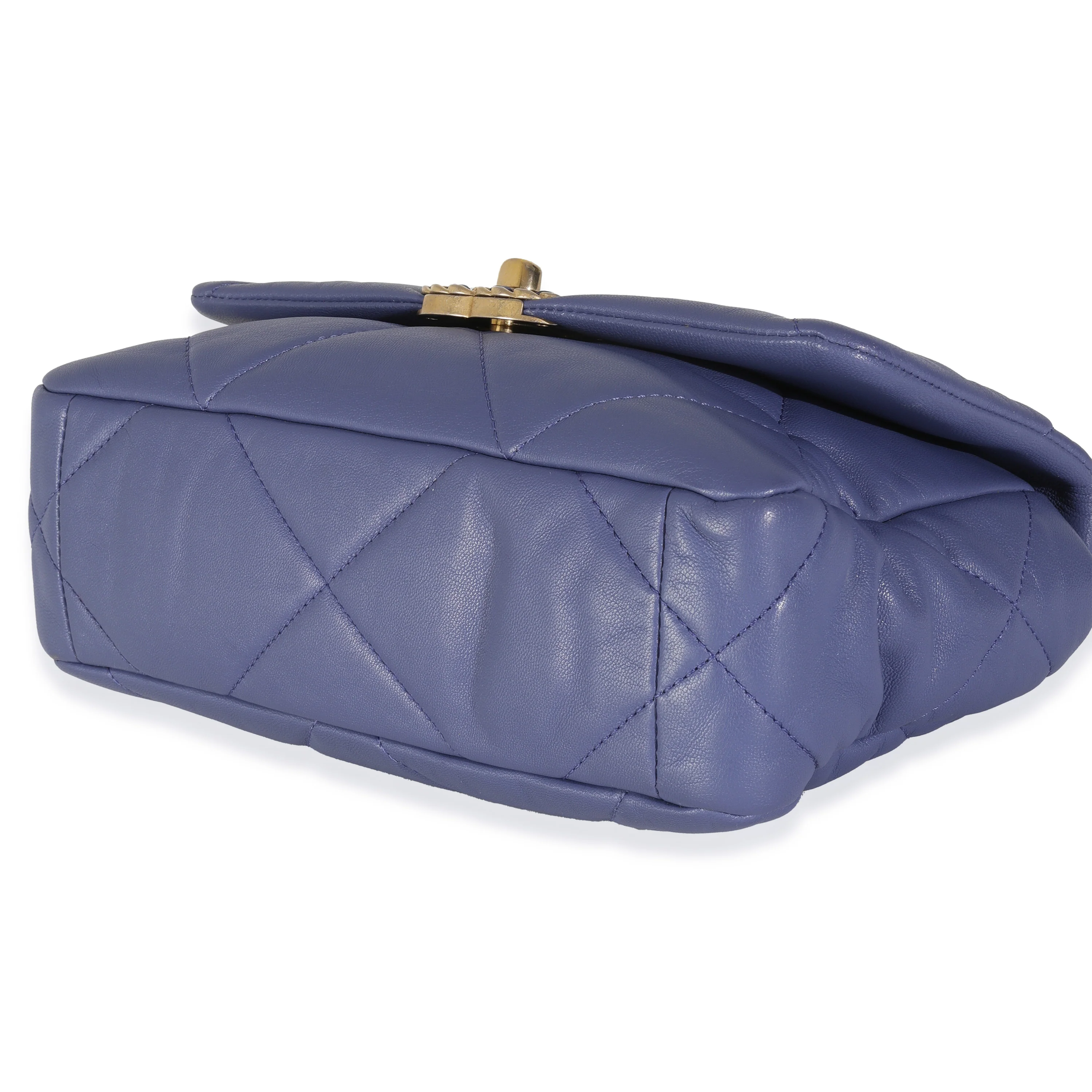 Purple Quilted Goatskin Chanel 19 Flap Bag - Image 7