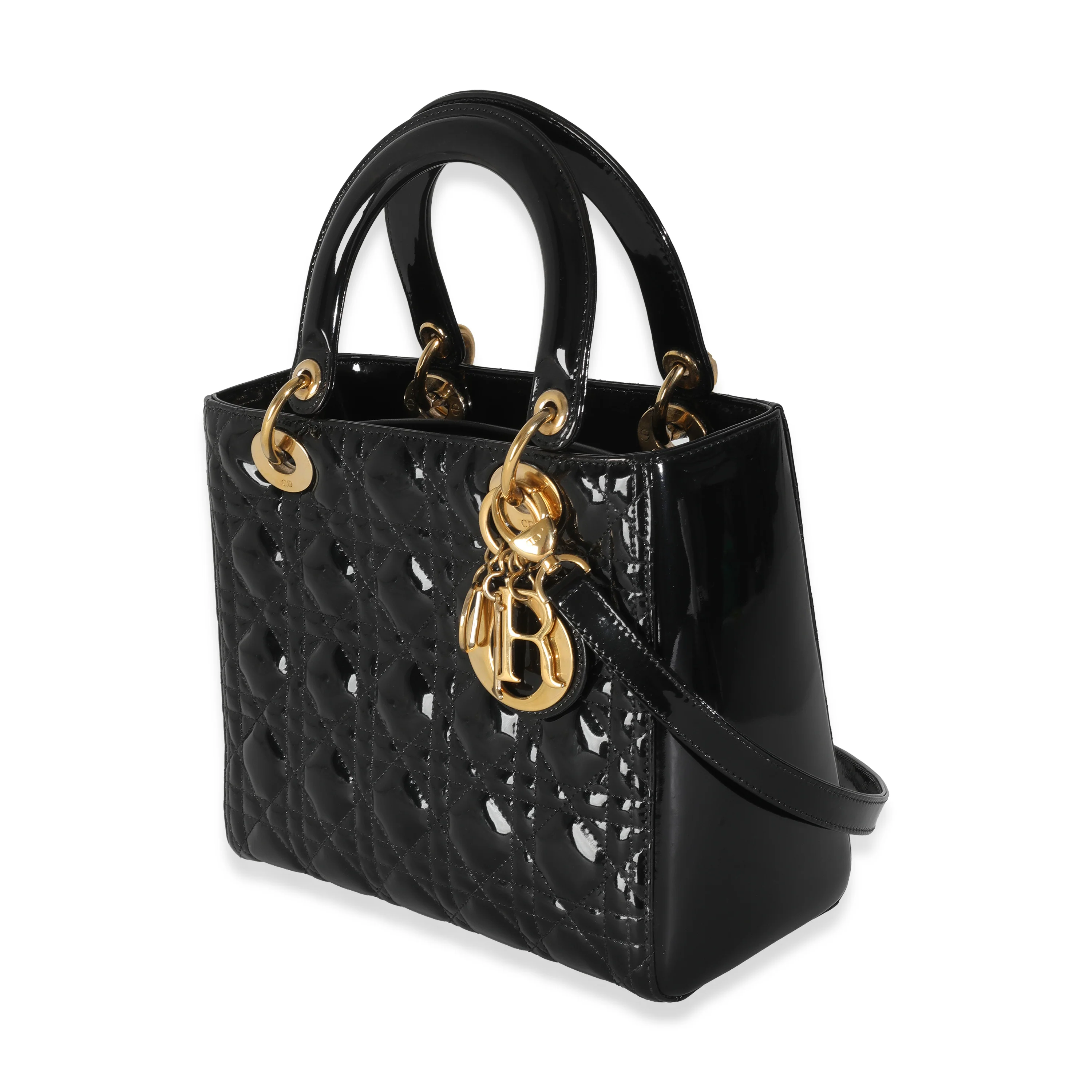 Black Patent Cannage Medium Lady Dior - Image 2