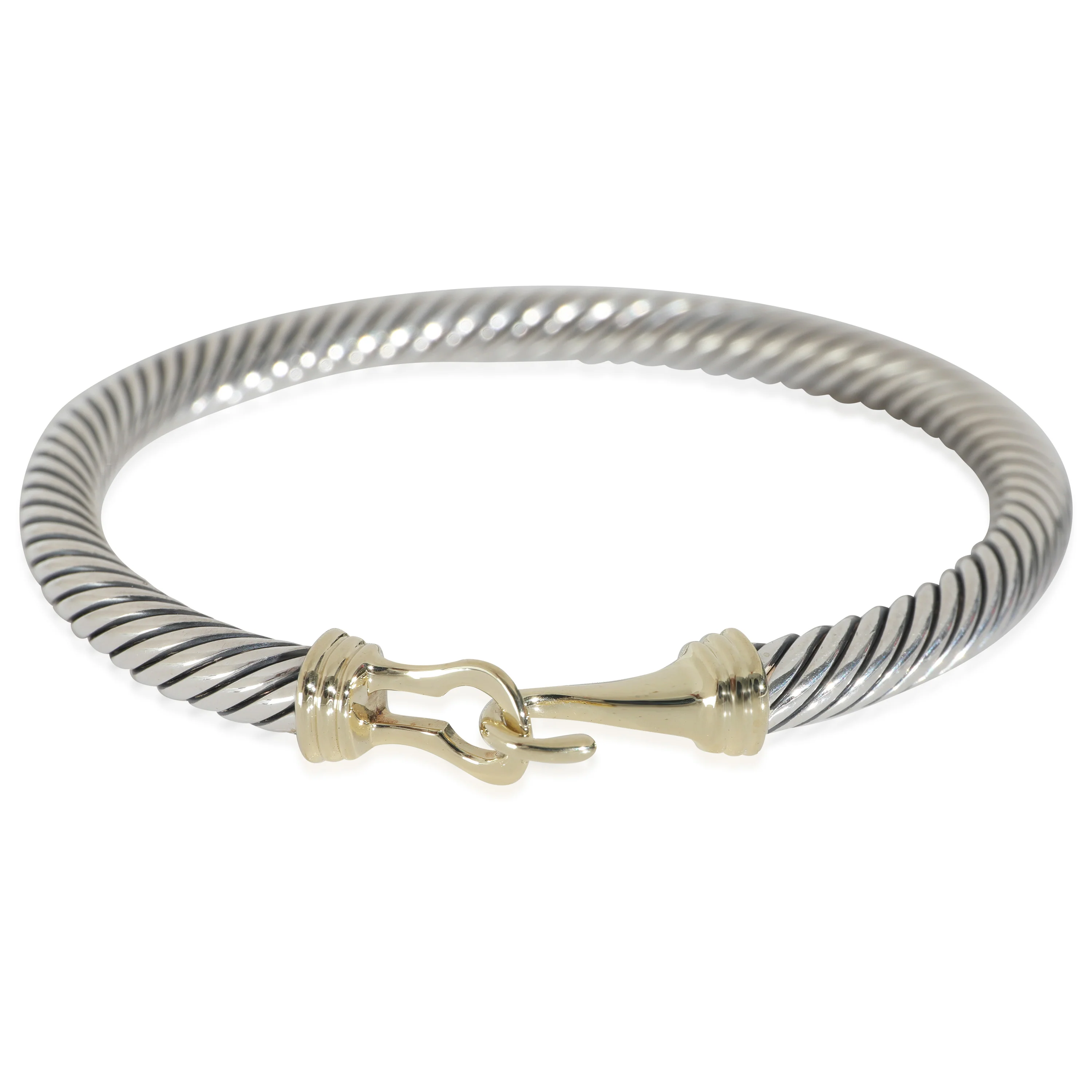Cable Buckle Bracelet in 14k Yellow Gold/Sterling Silver