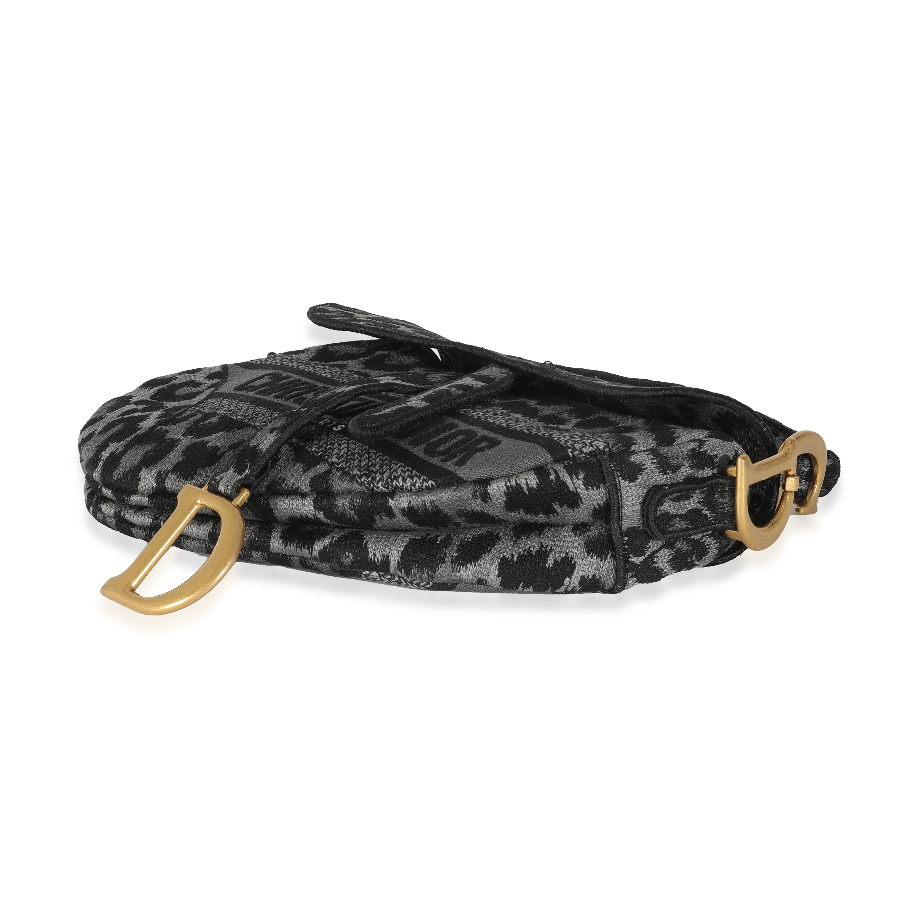 Grey Cheetah Mizza Embroidered Canvas Saddle - Image 7