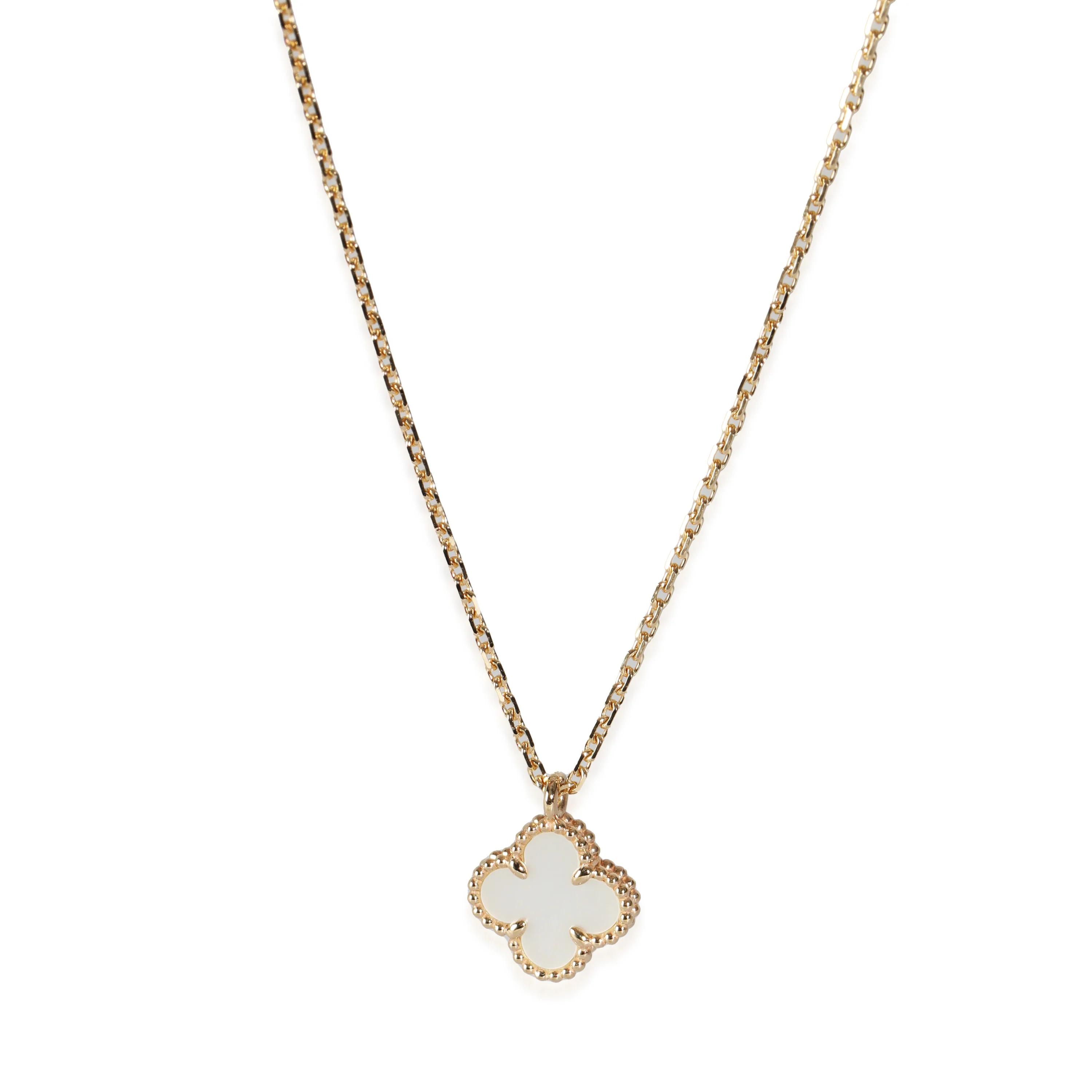 Alhambra Mother Of Pearl Pendant in 18k Yellow Gold
