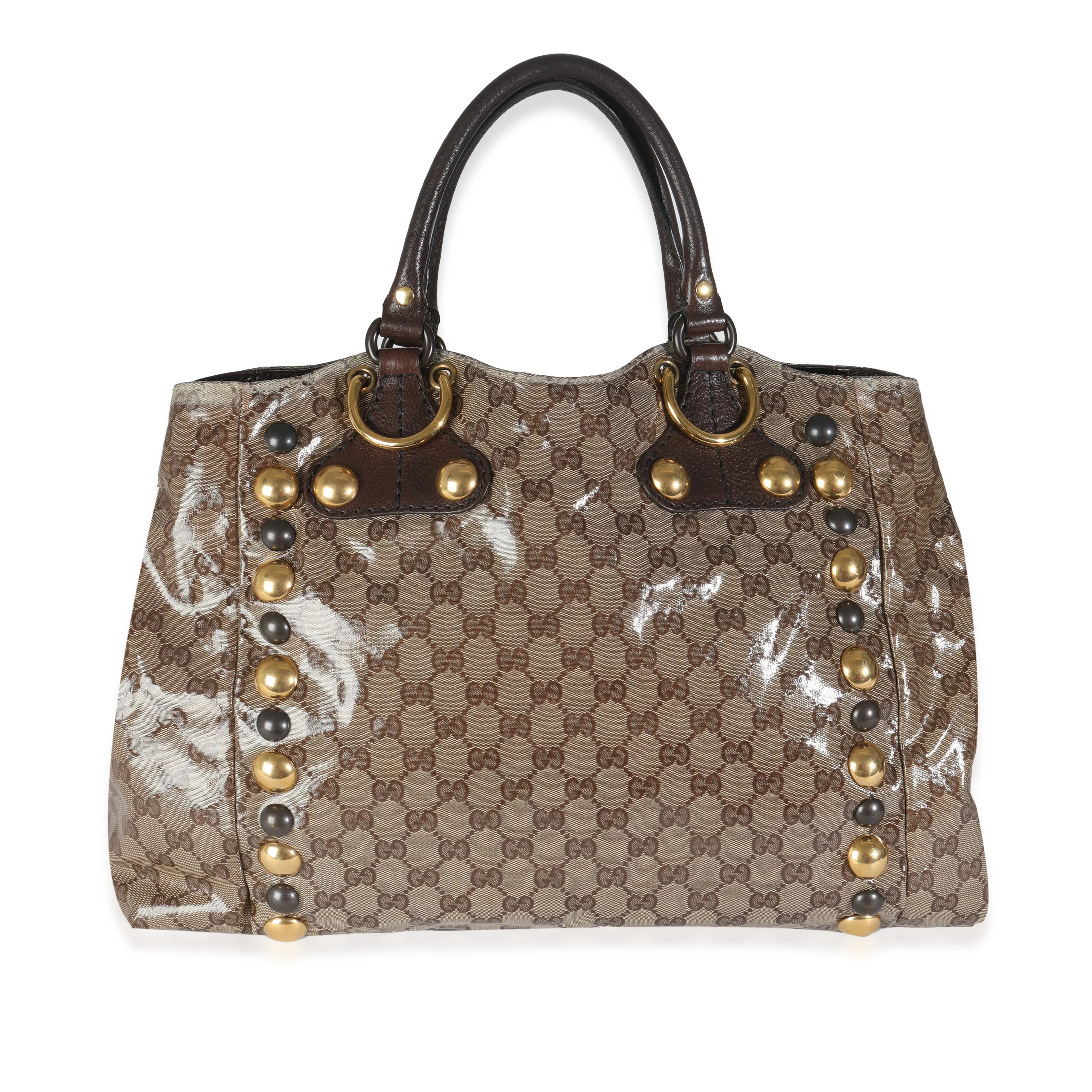Beige GG Crystal Monogram Medium Babouska Fringe Tote - Image 4