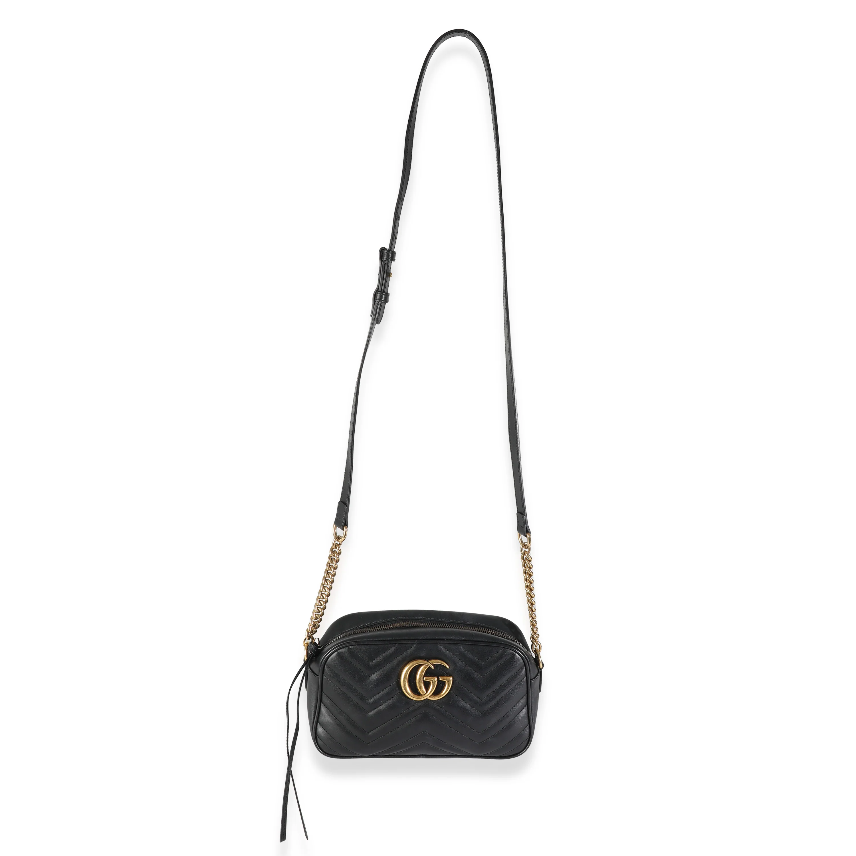 Black Matelasse Calfskin Small GG Marmont Shoulder Bag - Image 8