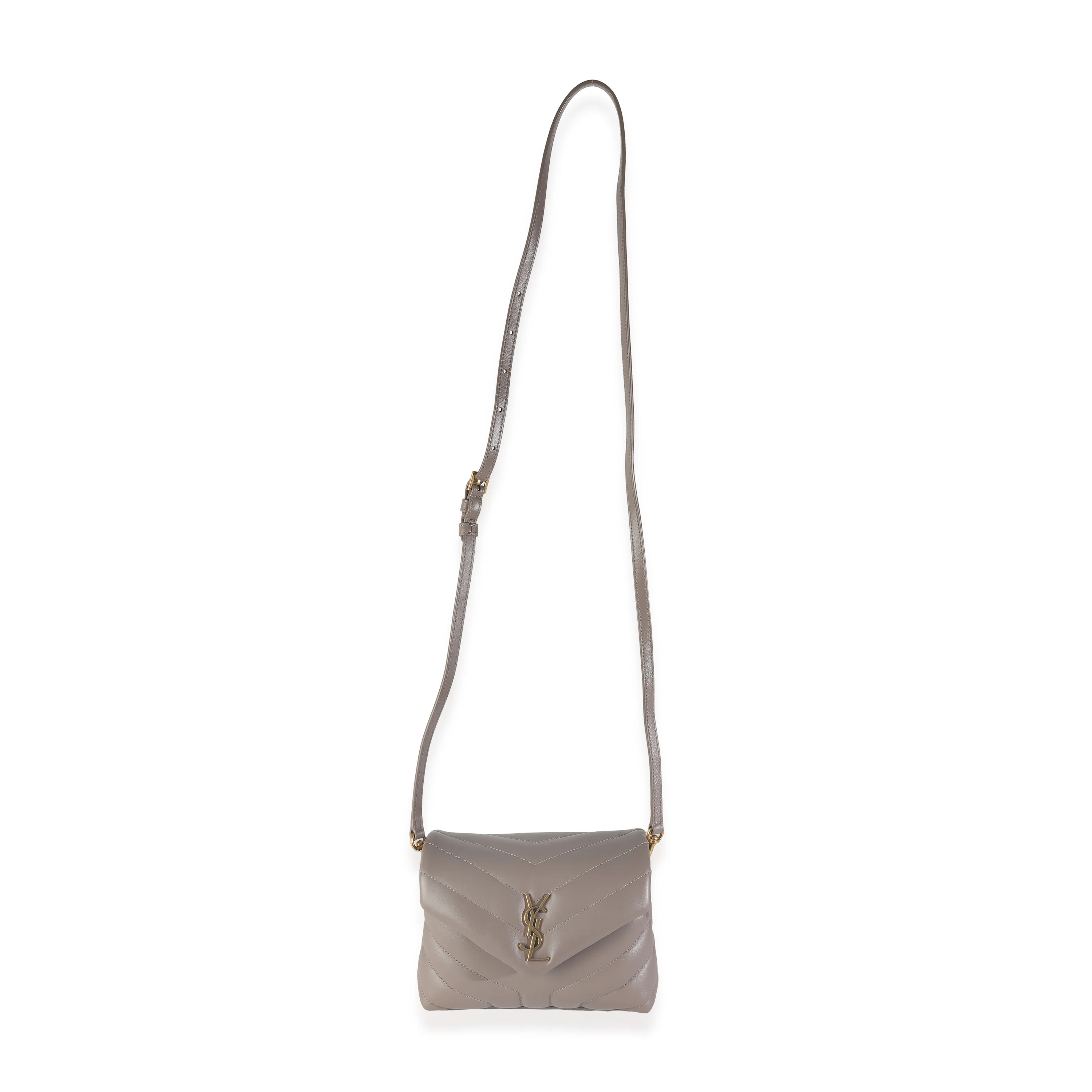 Greyish Brown Y Quilted Calfskin Toy Loulou Crossbody - Image 8