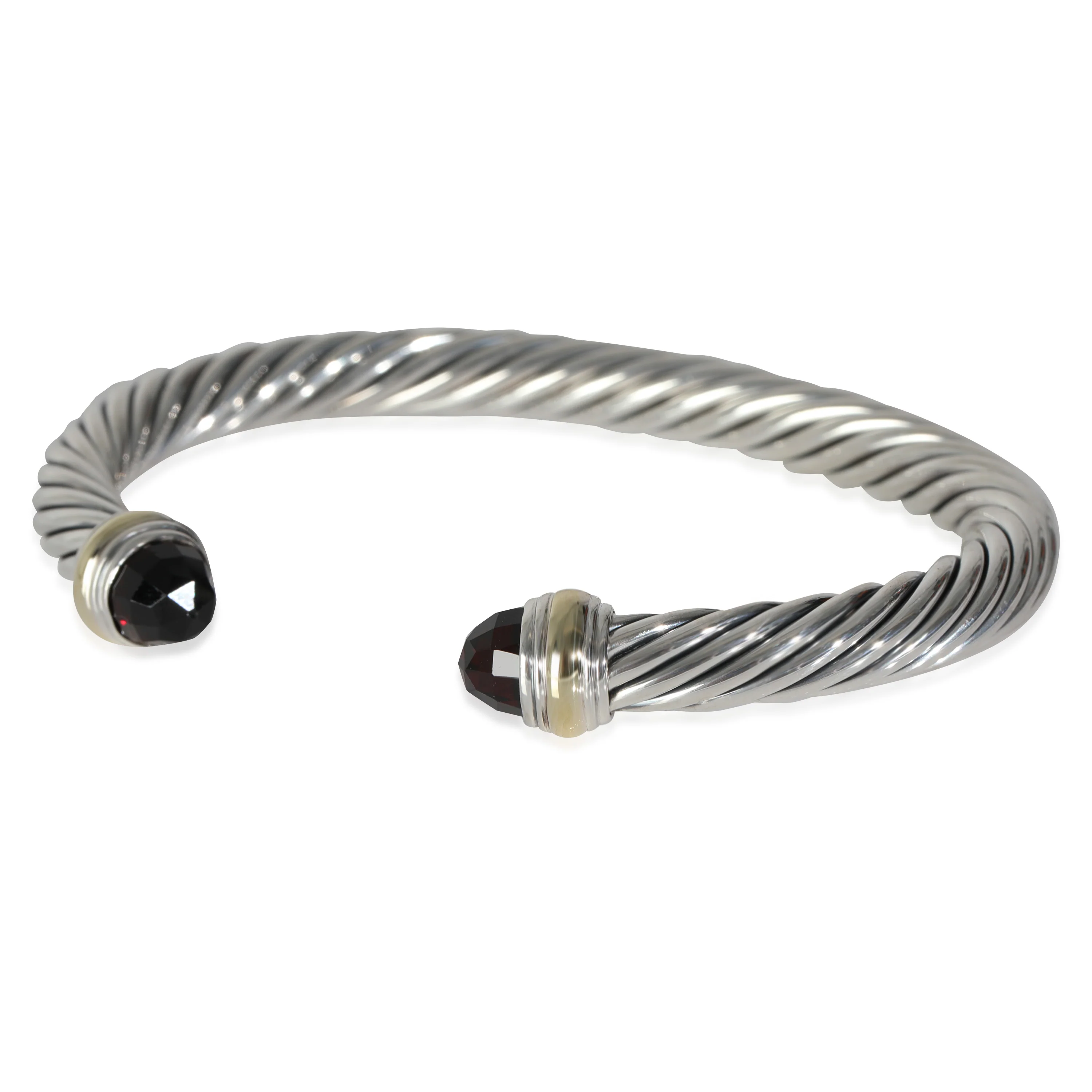 Cable Classic Garnet Bracelet in 14k Yellow Gold/Sterling Silver - Image 2