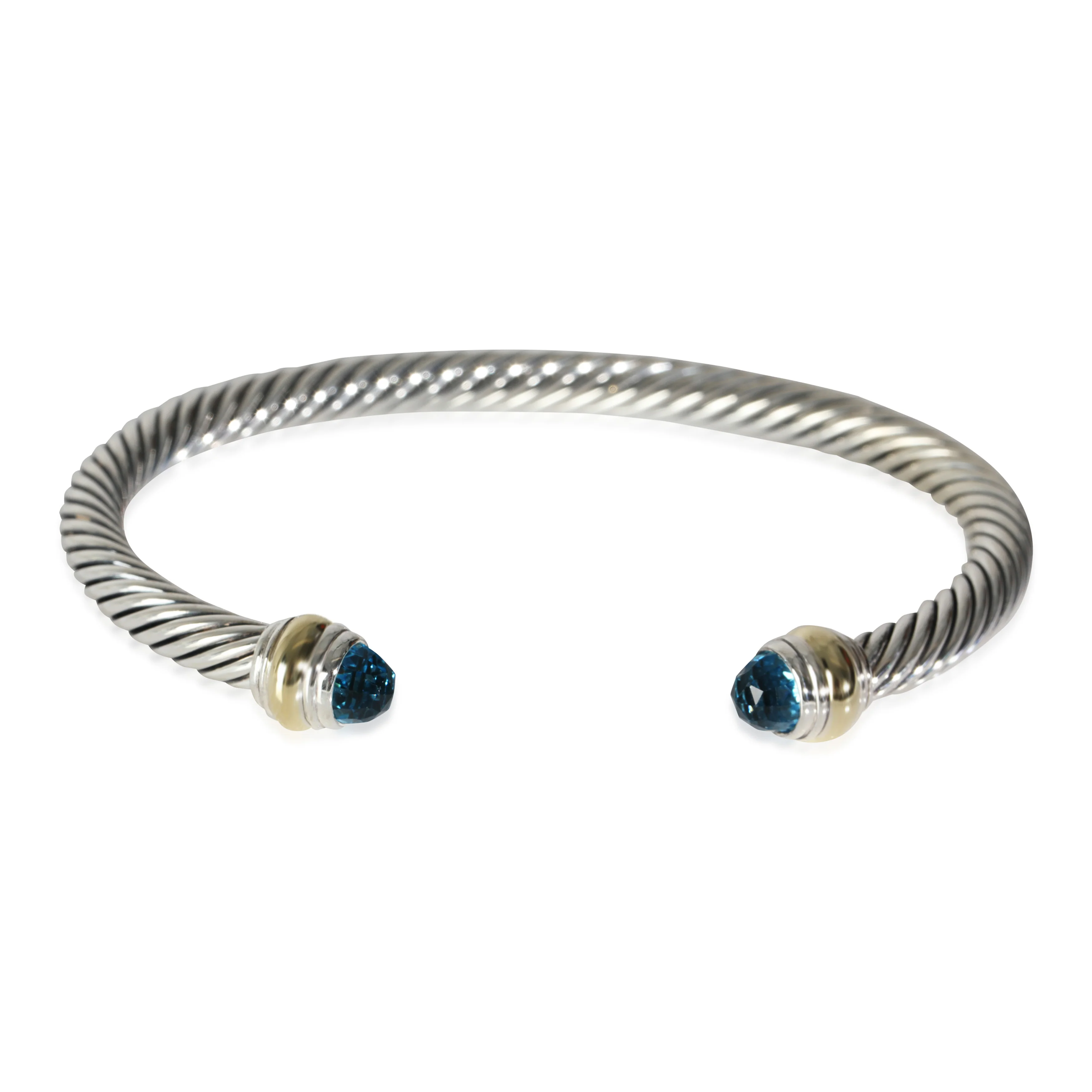 Cable Classic Topaz Bracelet in 14k Yellow Gold/Sterling Silver