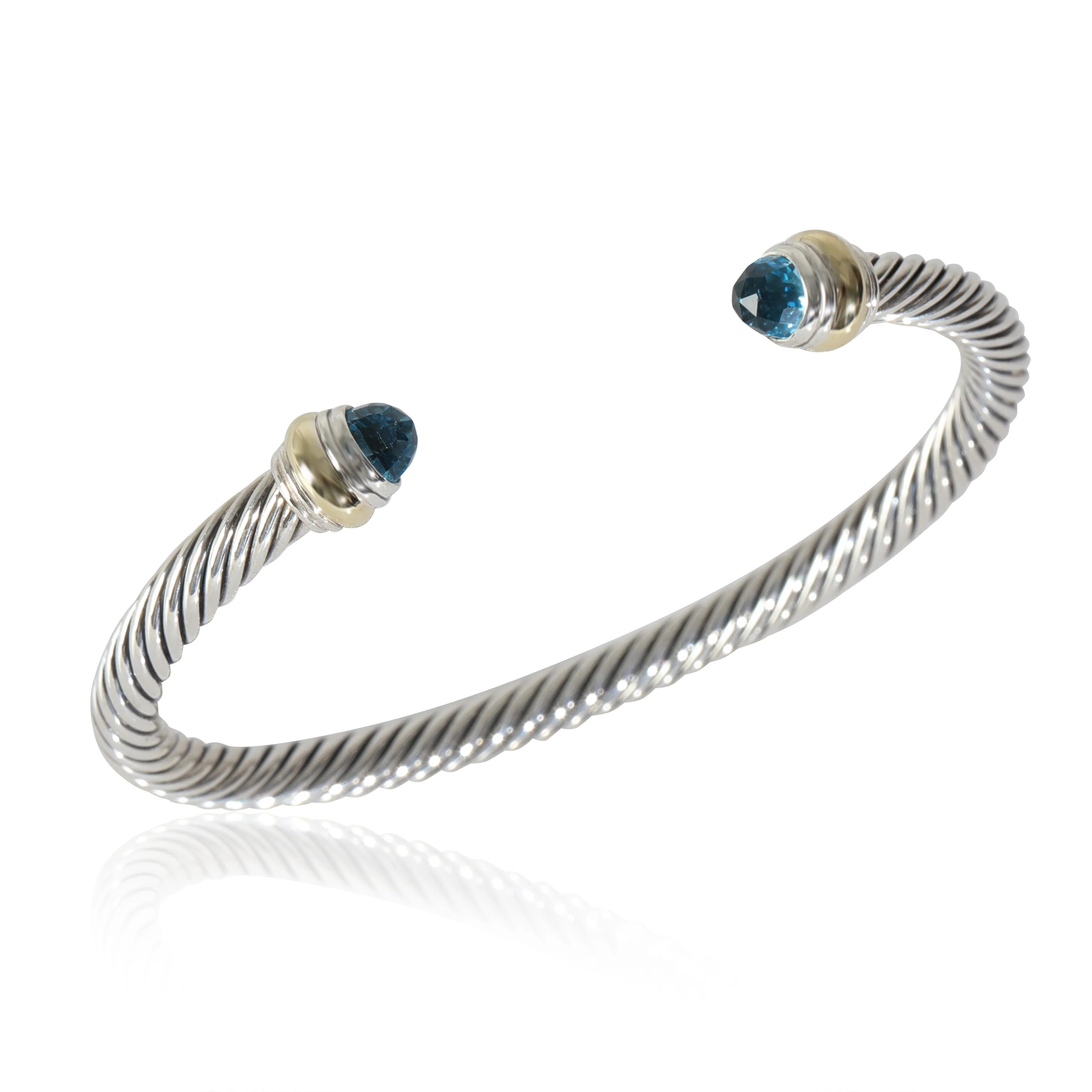 Cable Classic Topaz Bracelet in 14k Yellow Gold/Sterling Silver - Image 2