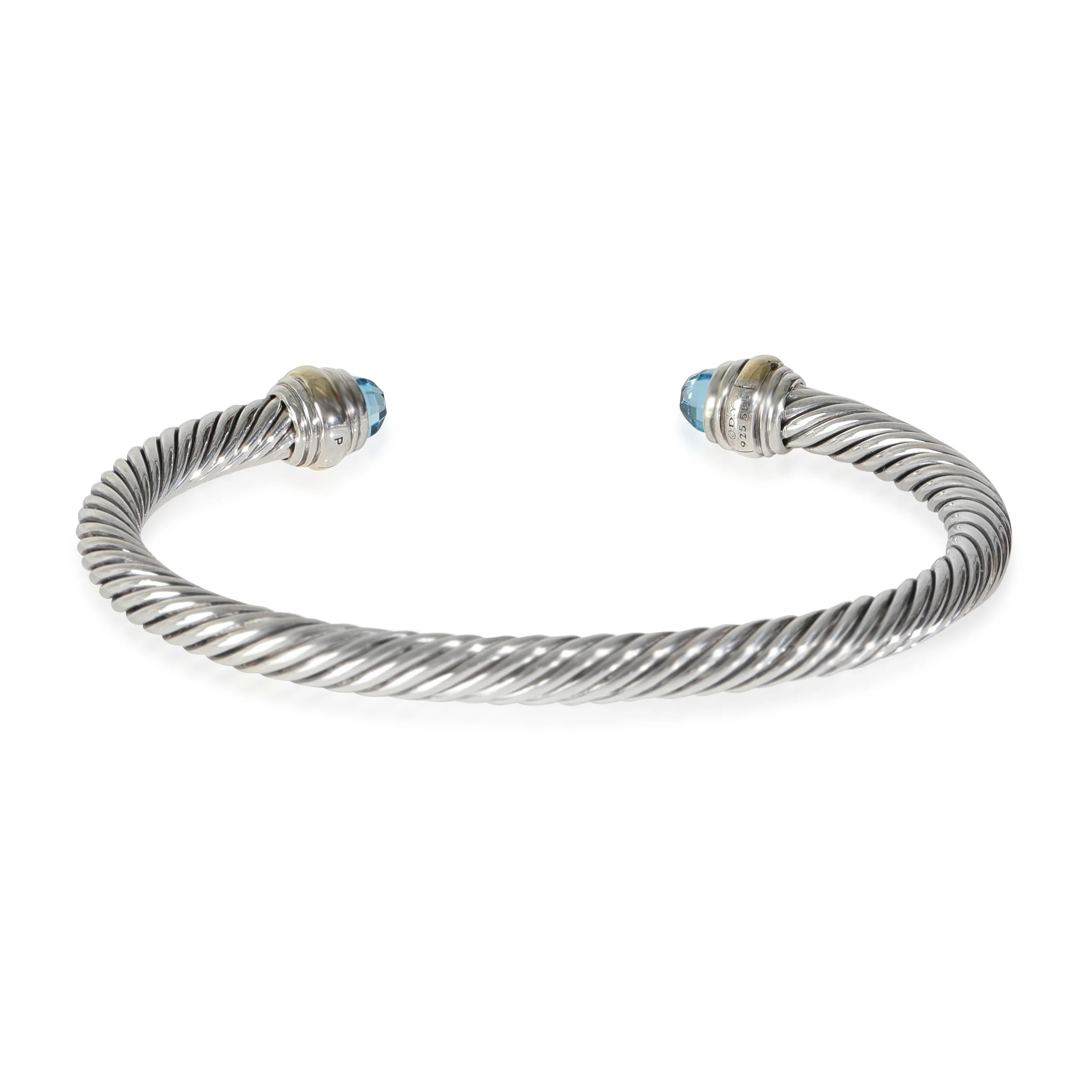Cable Classic Topaz Bracelet in 14k Yellow Gold/Sterling Silver - Image 3