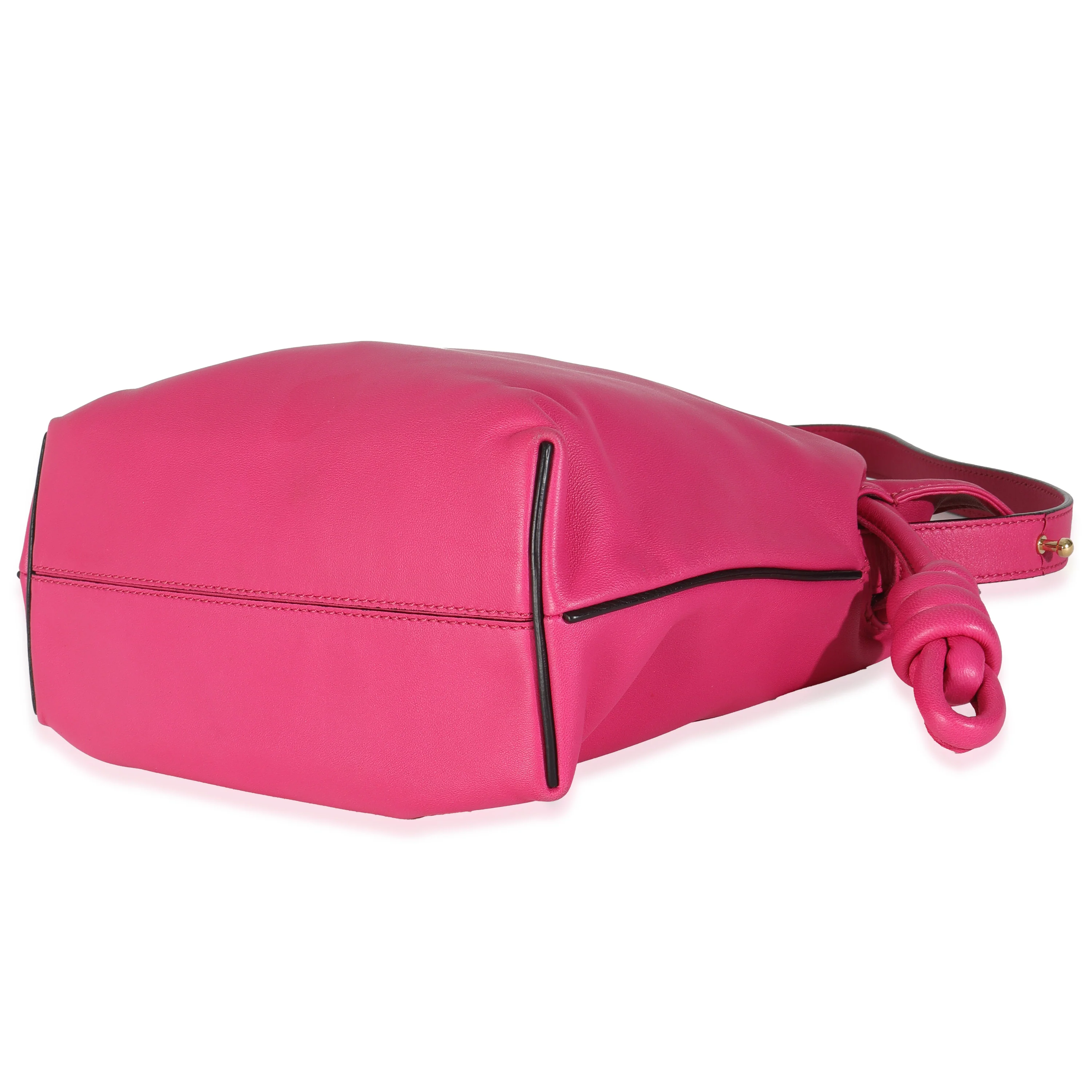 Pink Nappa Mini Flamenco Knot Clutch - Image 7