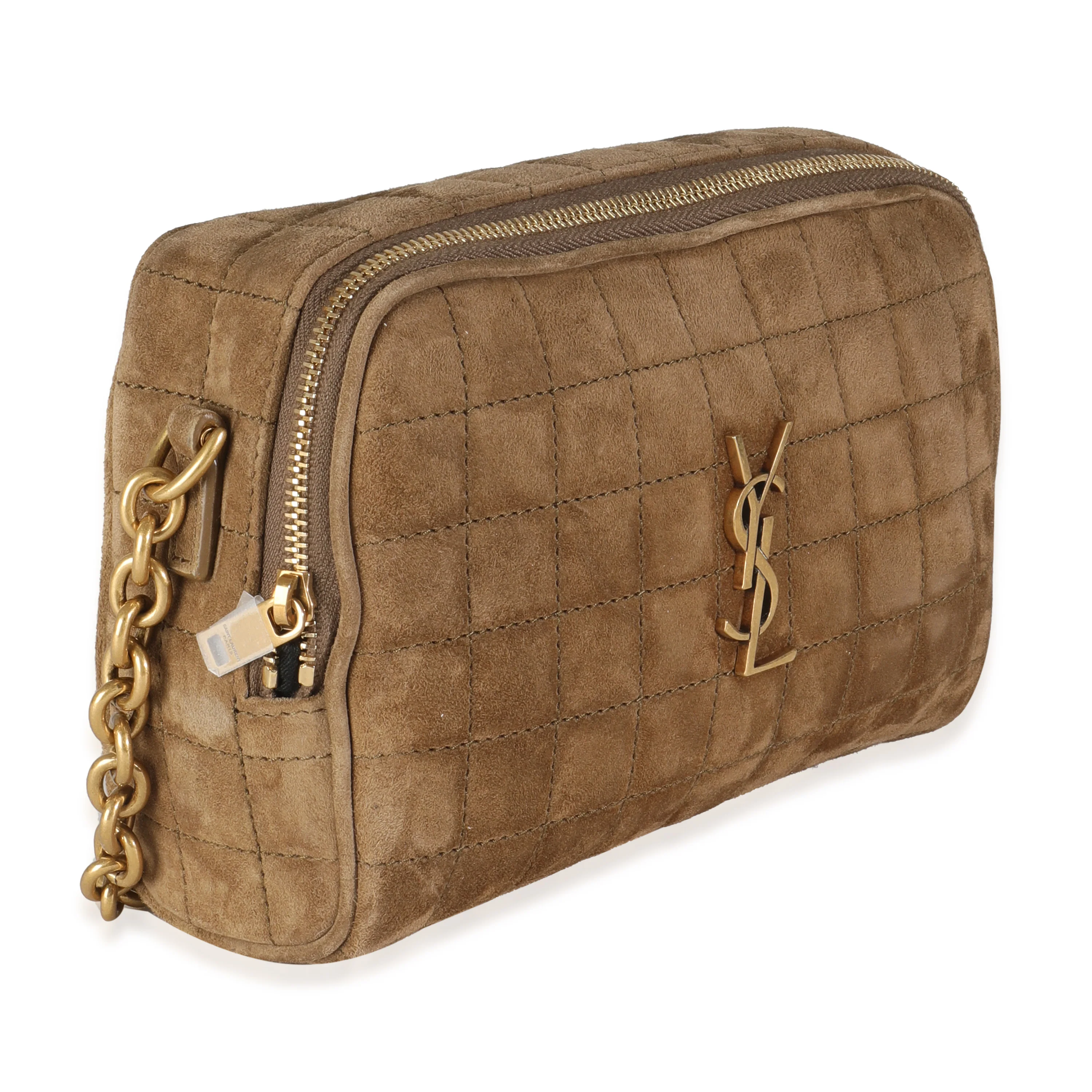 Golden Leaf Suede Cassandre Carre Camera Bag - Image 3