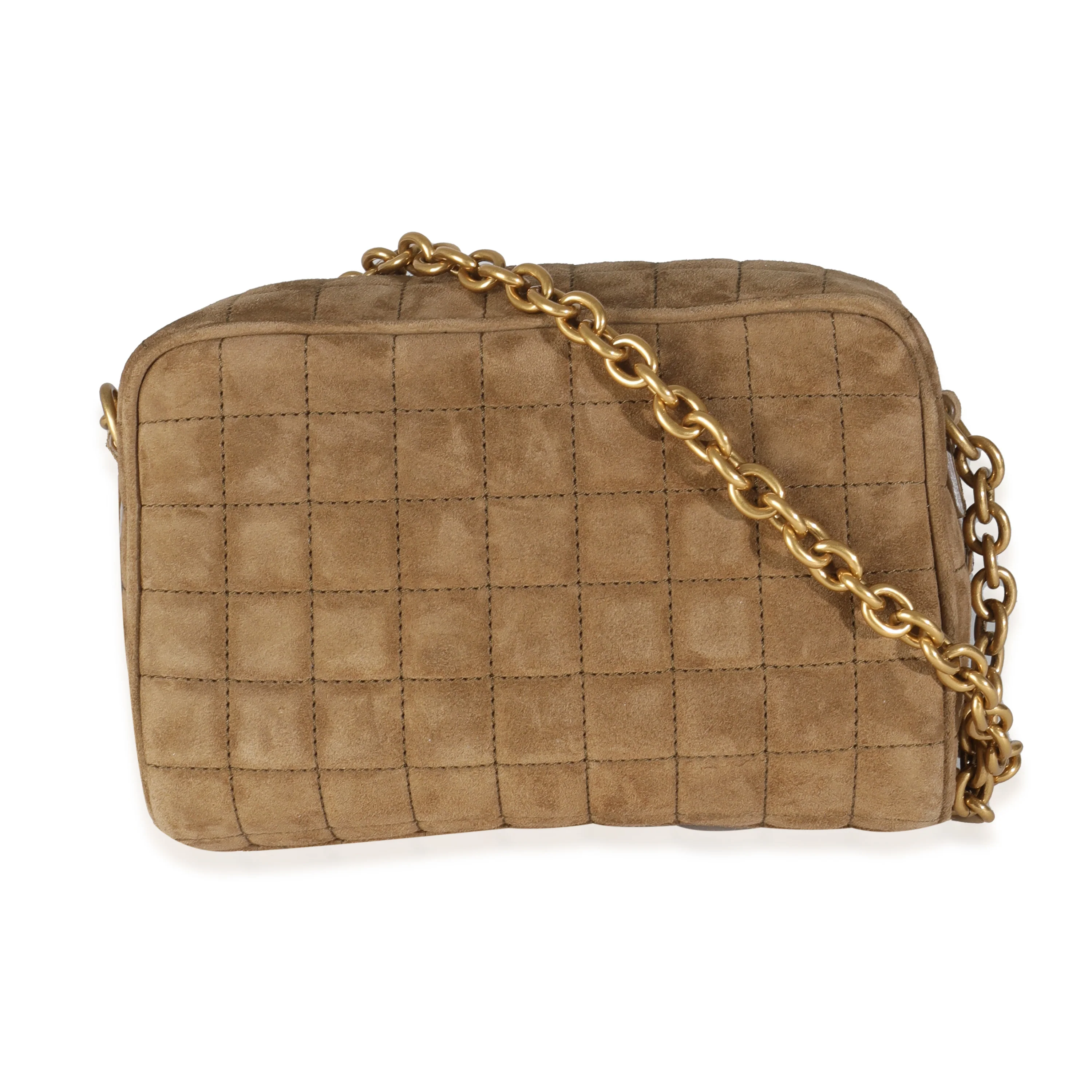 Golden Leaf Suede Cassandre Carre Camera Bag - Image 4