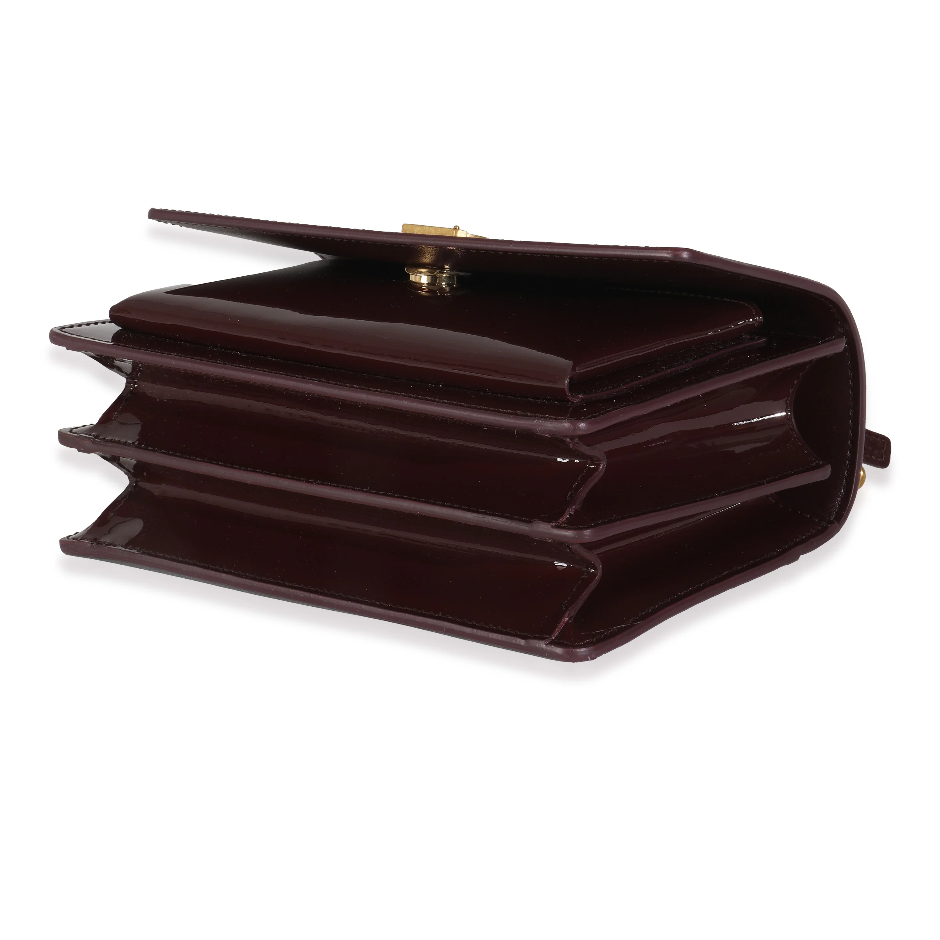 Red Wine Patent Monogram Small Sunset Bag - Image 7