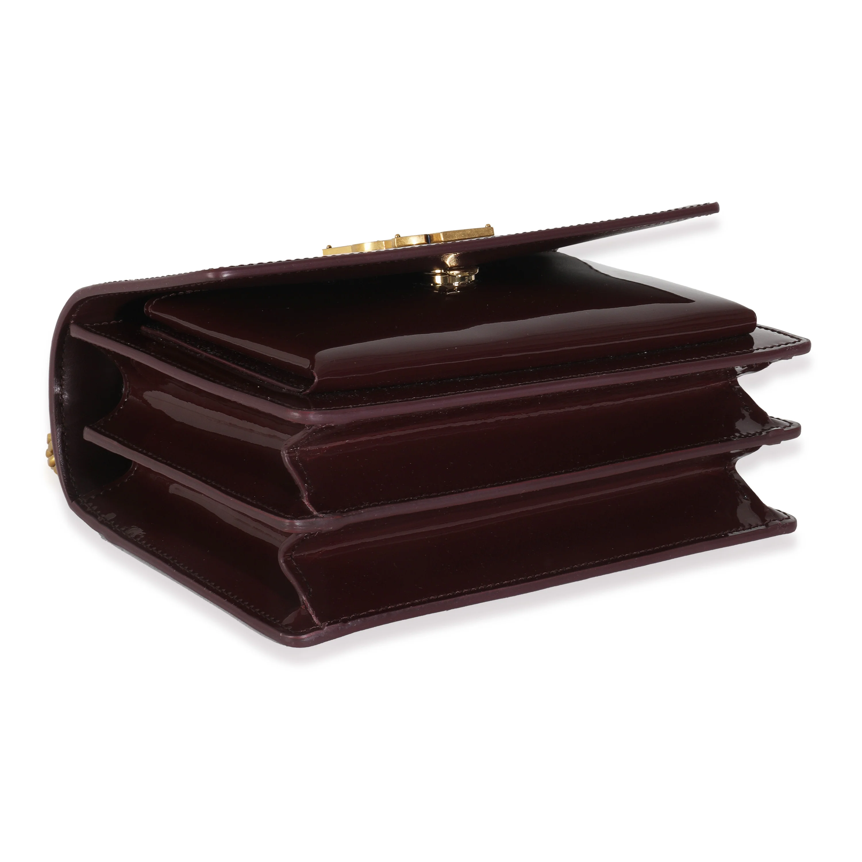 Red Wine Patent Monogram Small Sunset Bag - Image 6