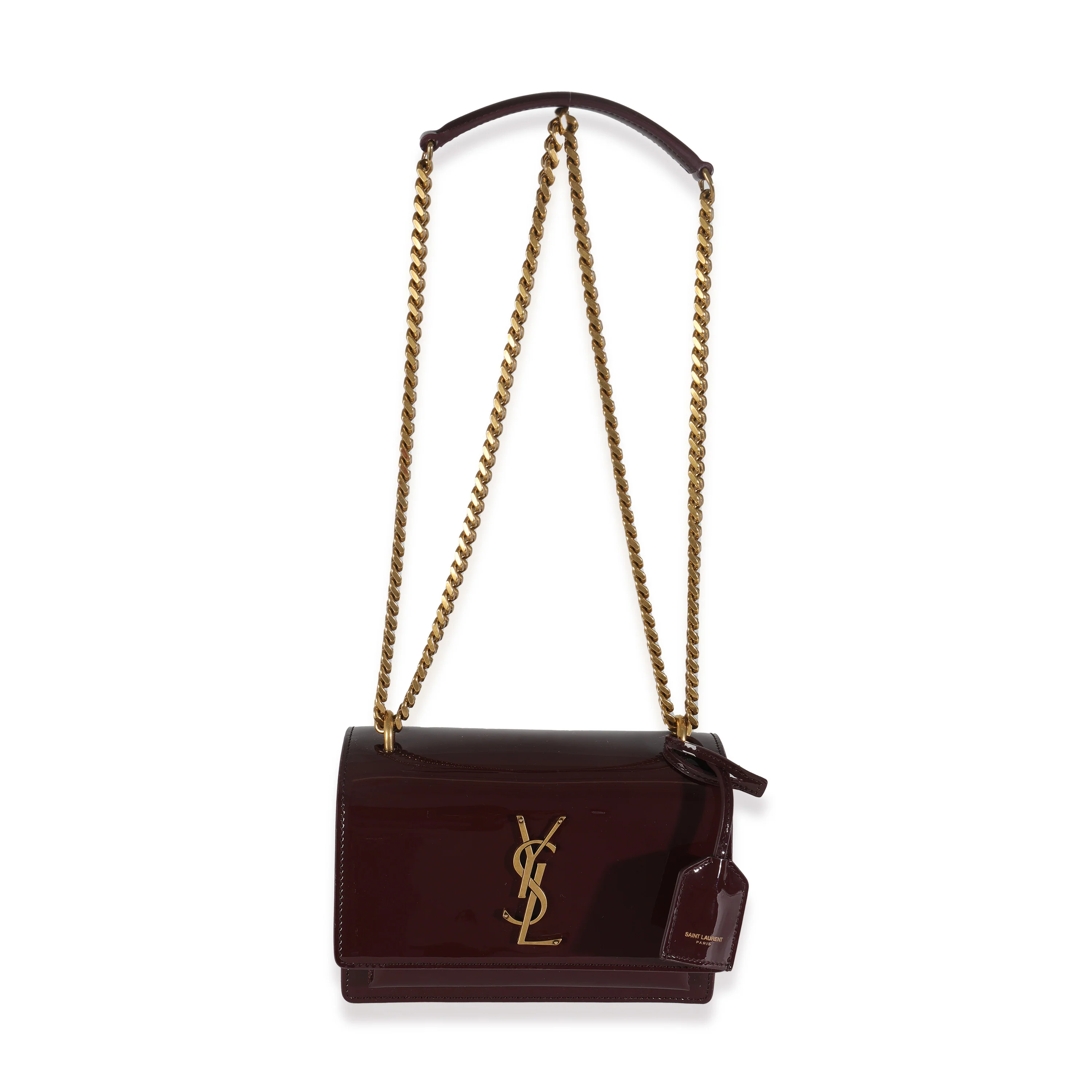 Red Wine Patent Monogram Small Sunset Bag - Image 8
