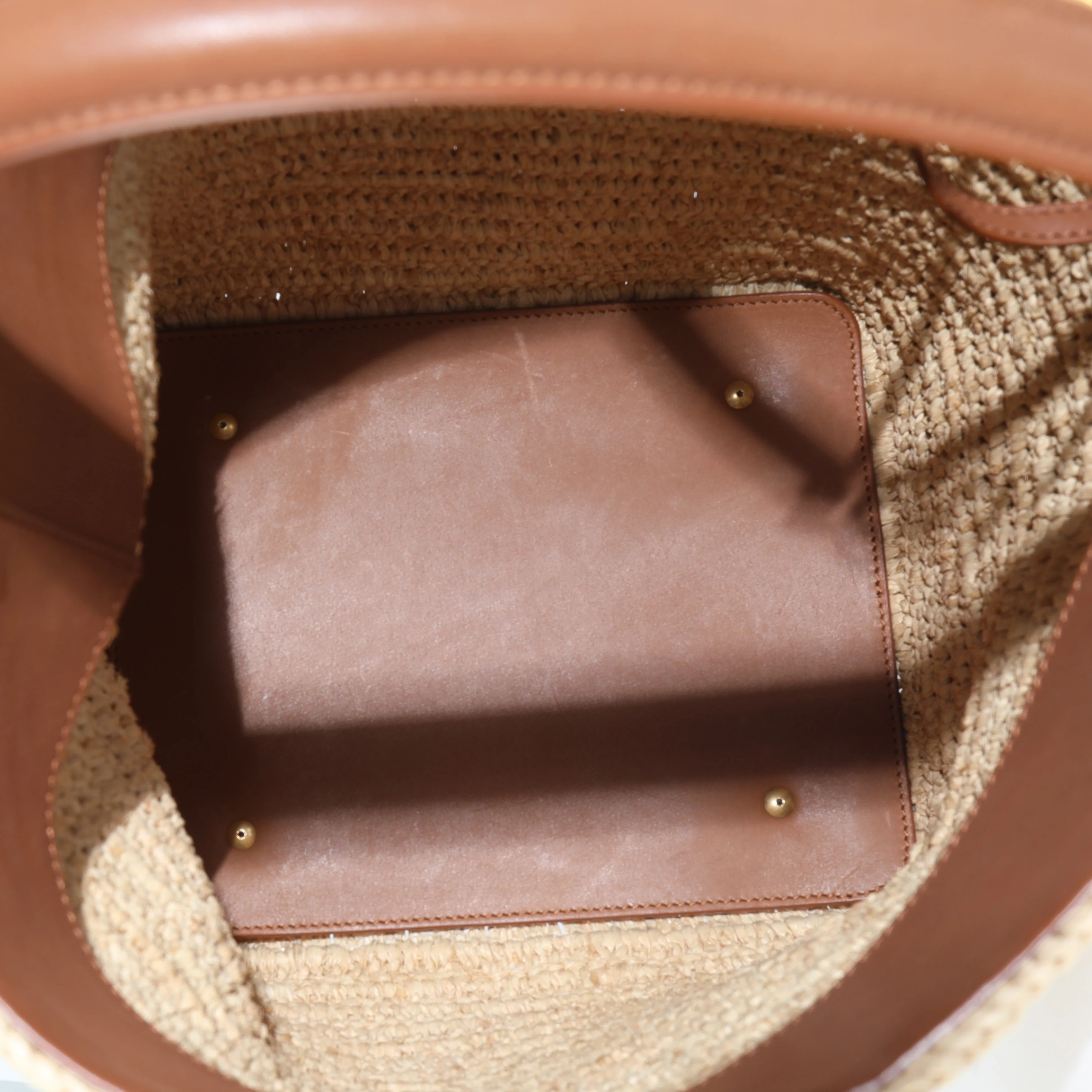 Naturel Brick Raffia Le 37 Bucket Bag - Image 9
