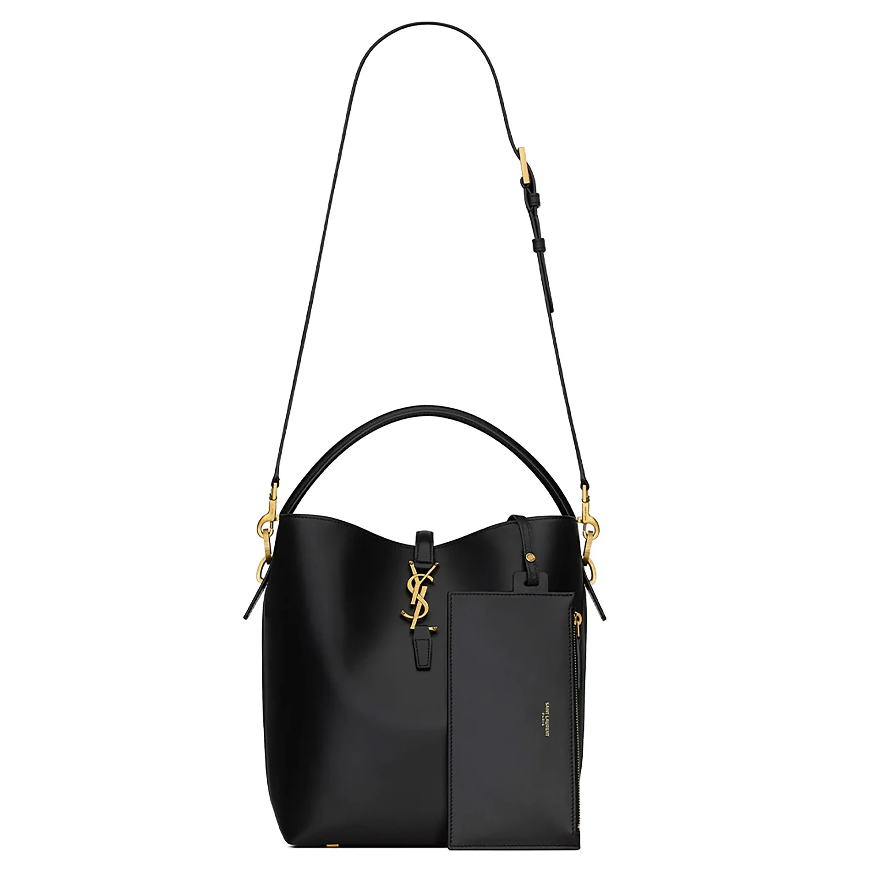 Black Smooth Calfskin Le 37 Bucket Bag - Image 5