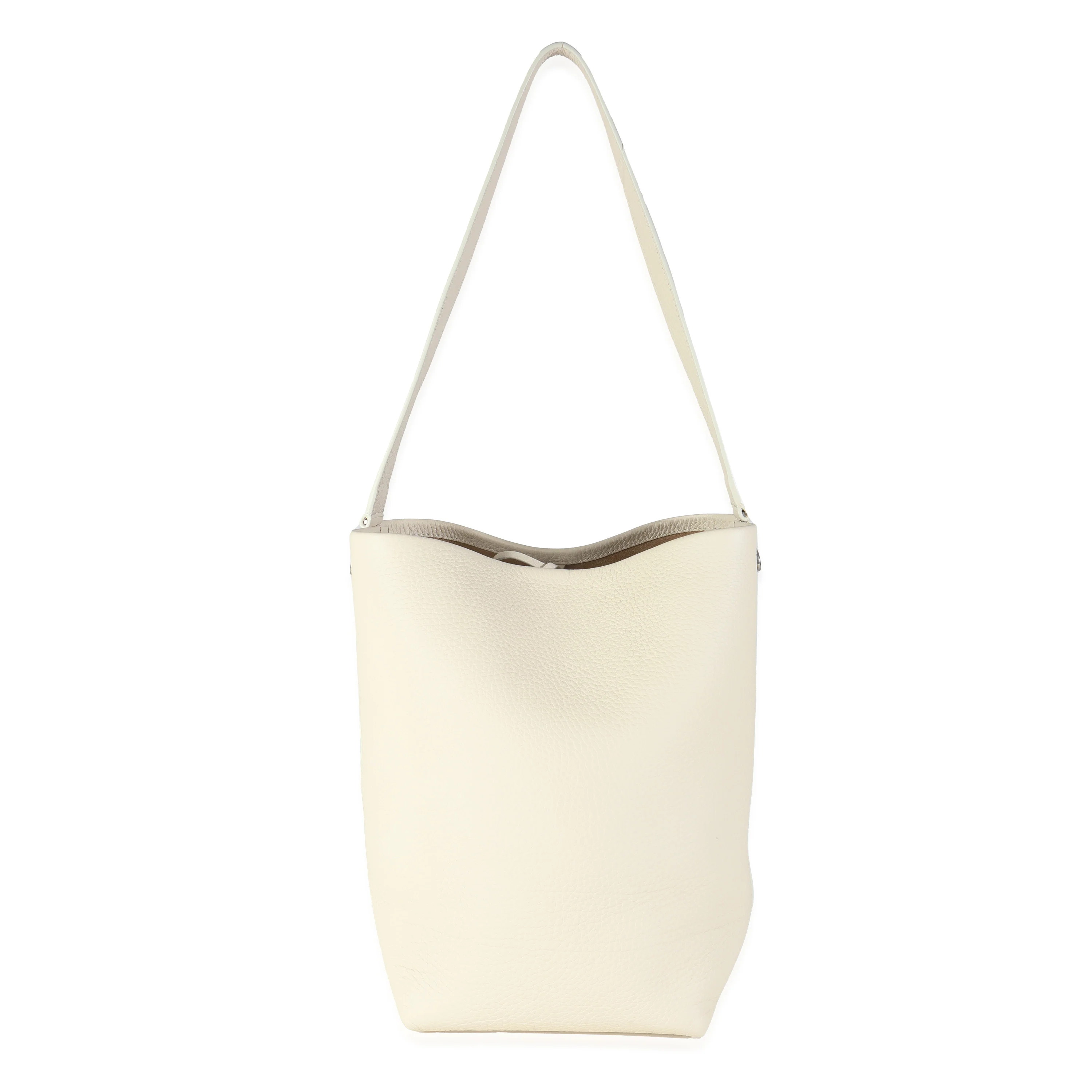 Ivory Grained Calfskin Medium NS Tote Hook Bag