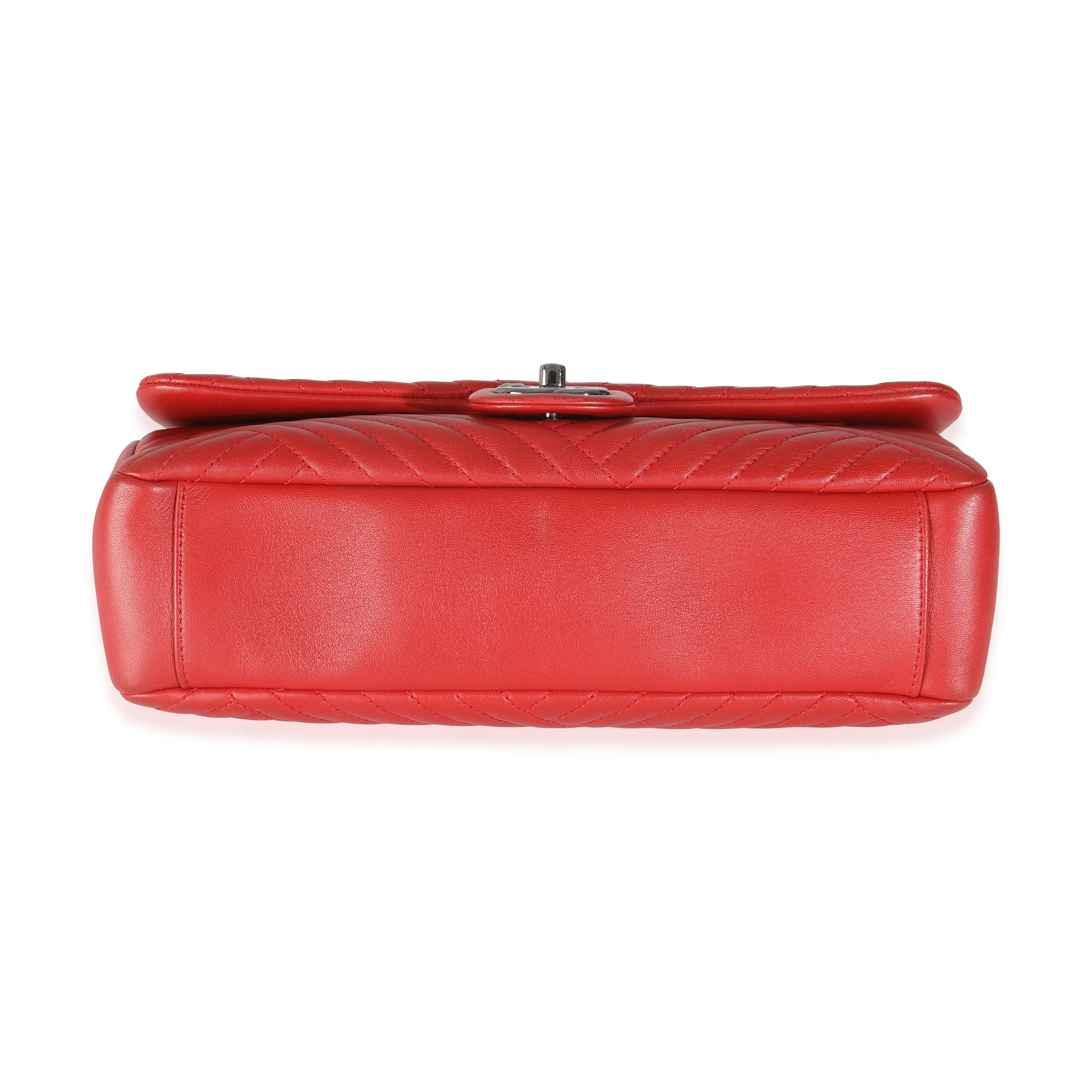 Red Lambskin CC Medium Crossing Flap Bag - Image 5