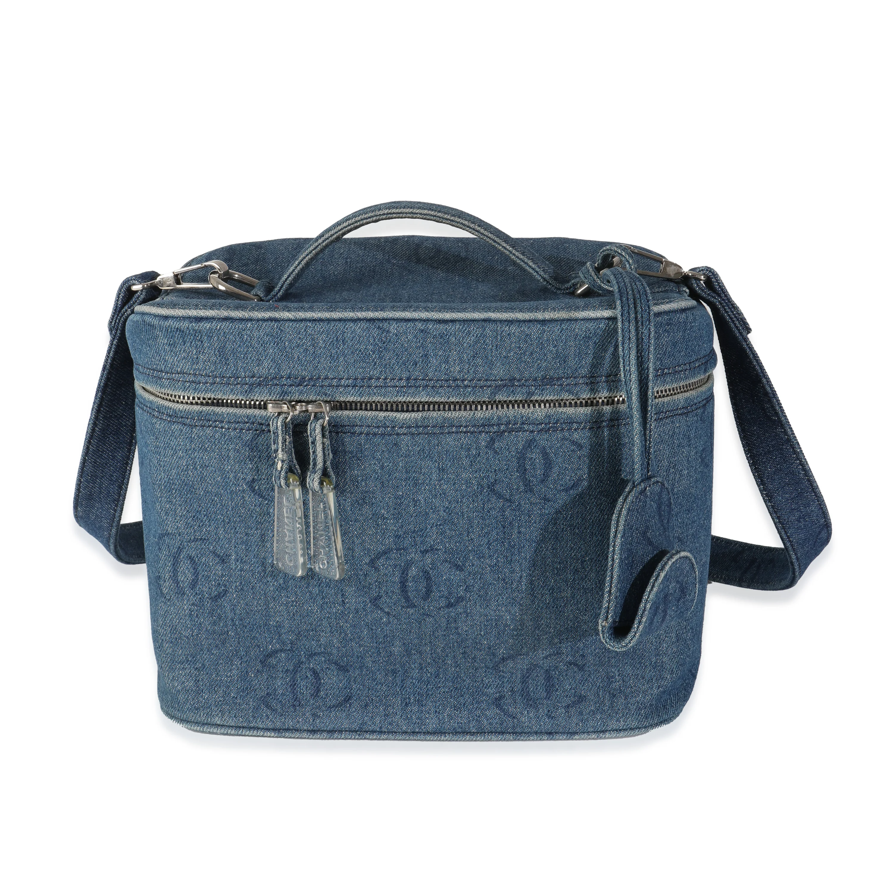 Vintage Blue CC Denim Vanity Cosmetic Case