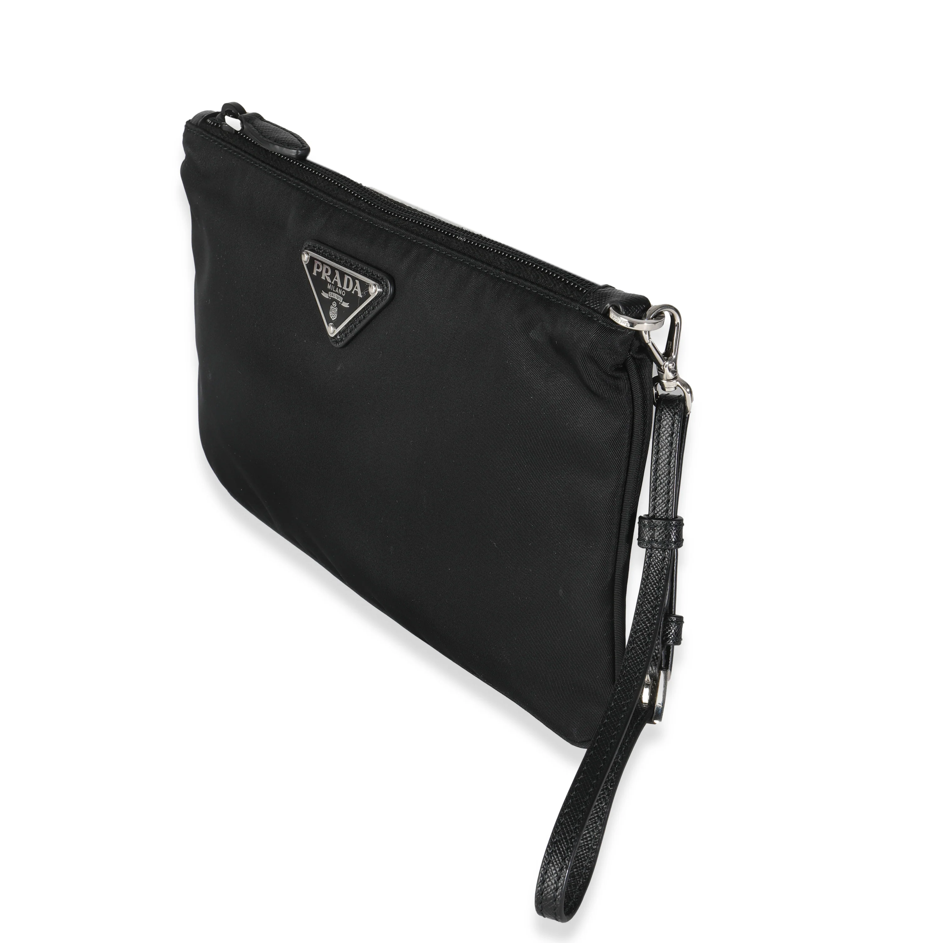 Black Nylon Logo Wristlet Clutch - Image 2