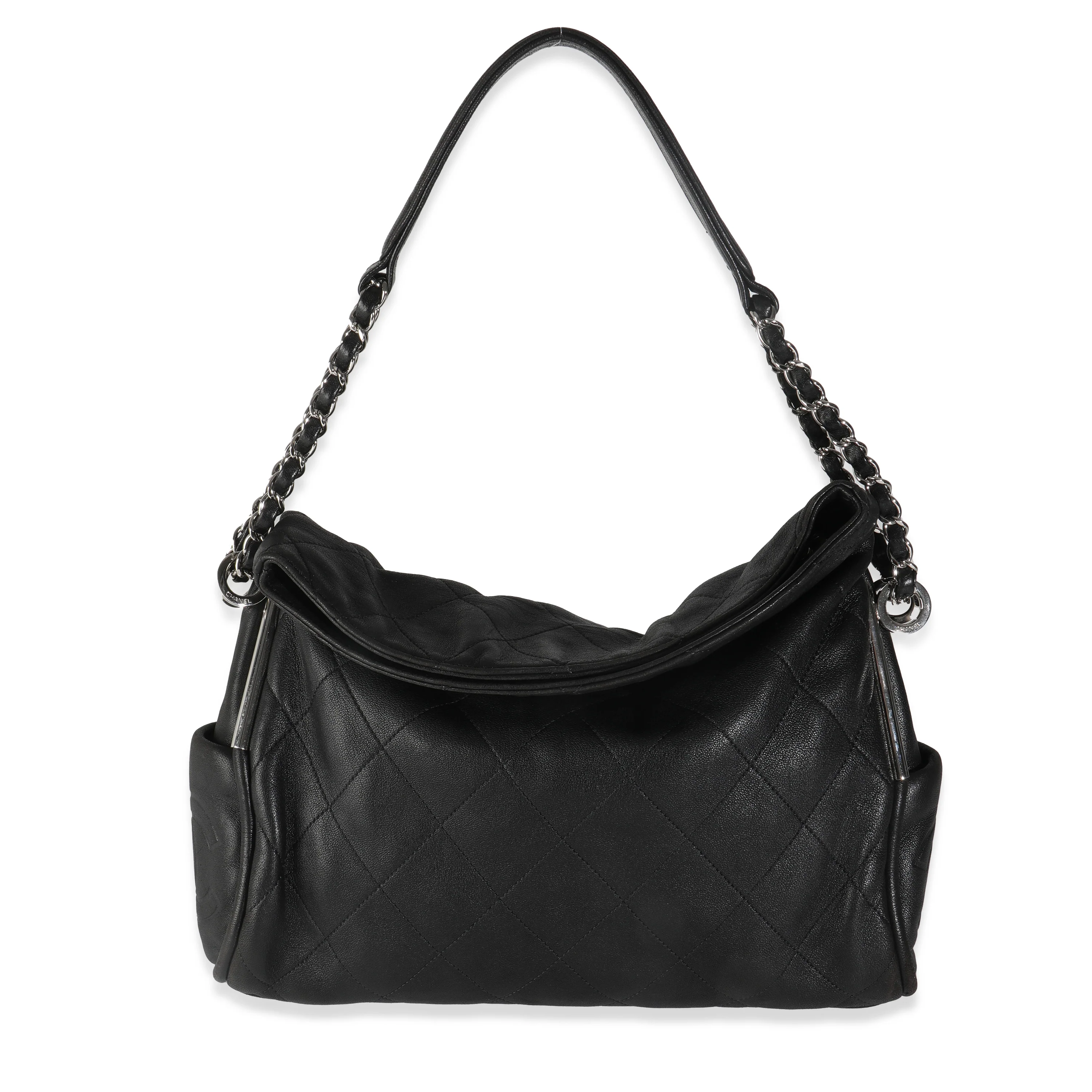 Black Quilted Lambskin Ultimate Soft Hobo