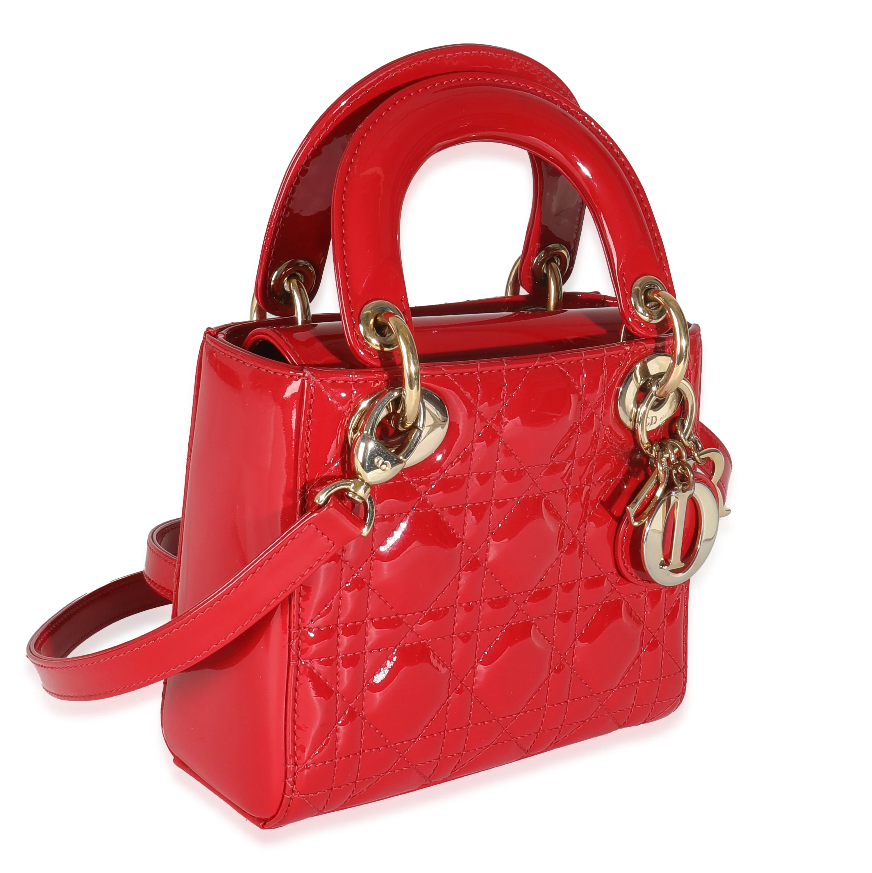 Red Patent Cannage Mini Lady Dior - Image 3
