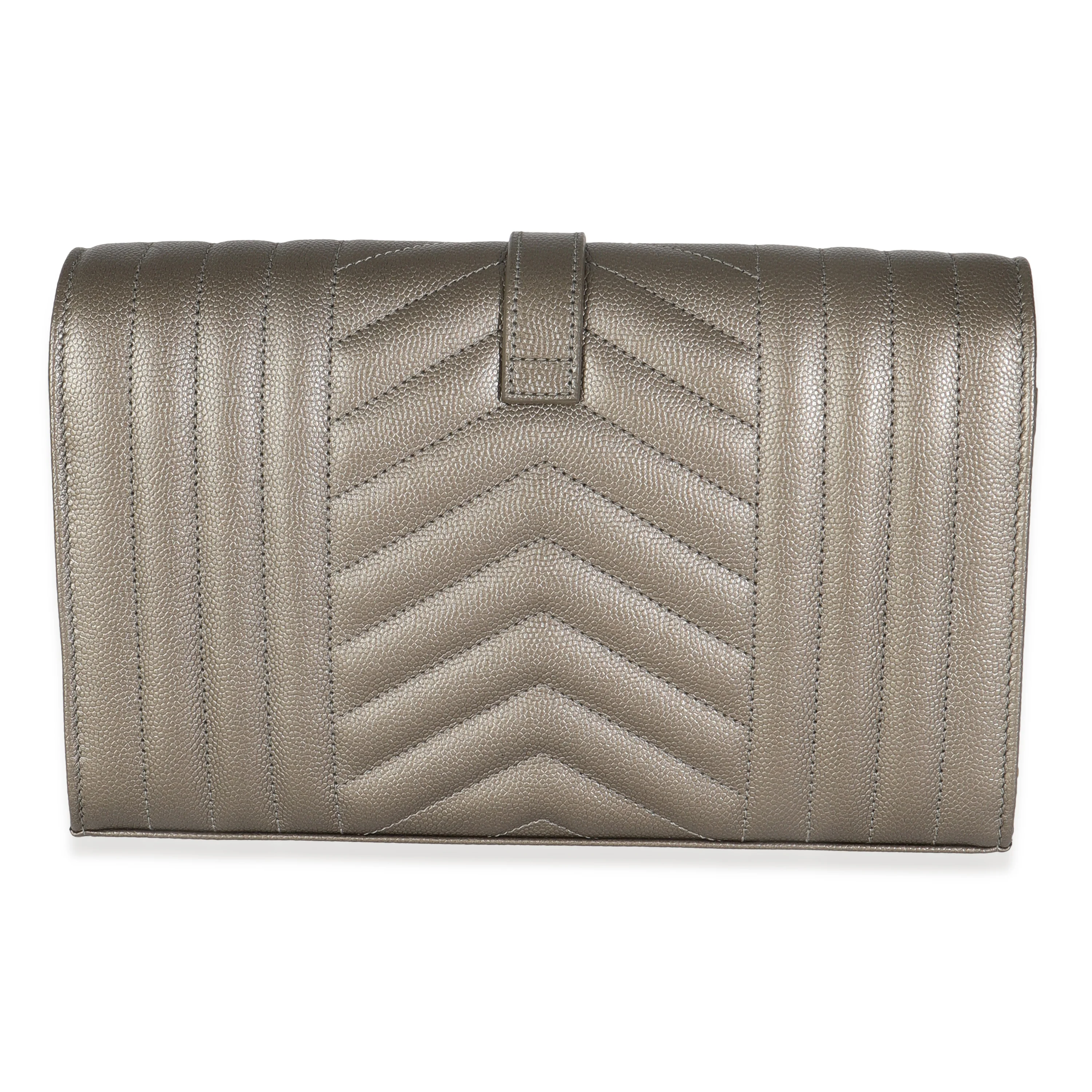 Piombo Tri-Quilted Grain De Poudre Cassandre Chain Wallet - Image 4