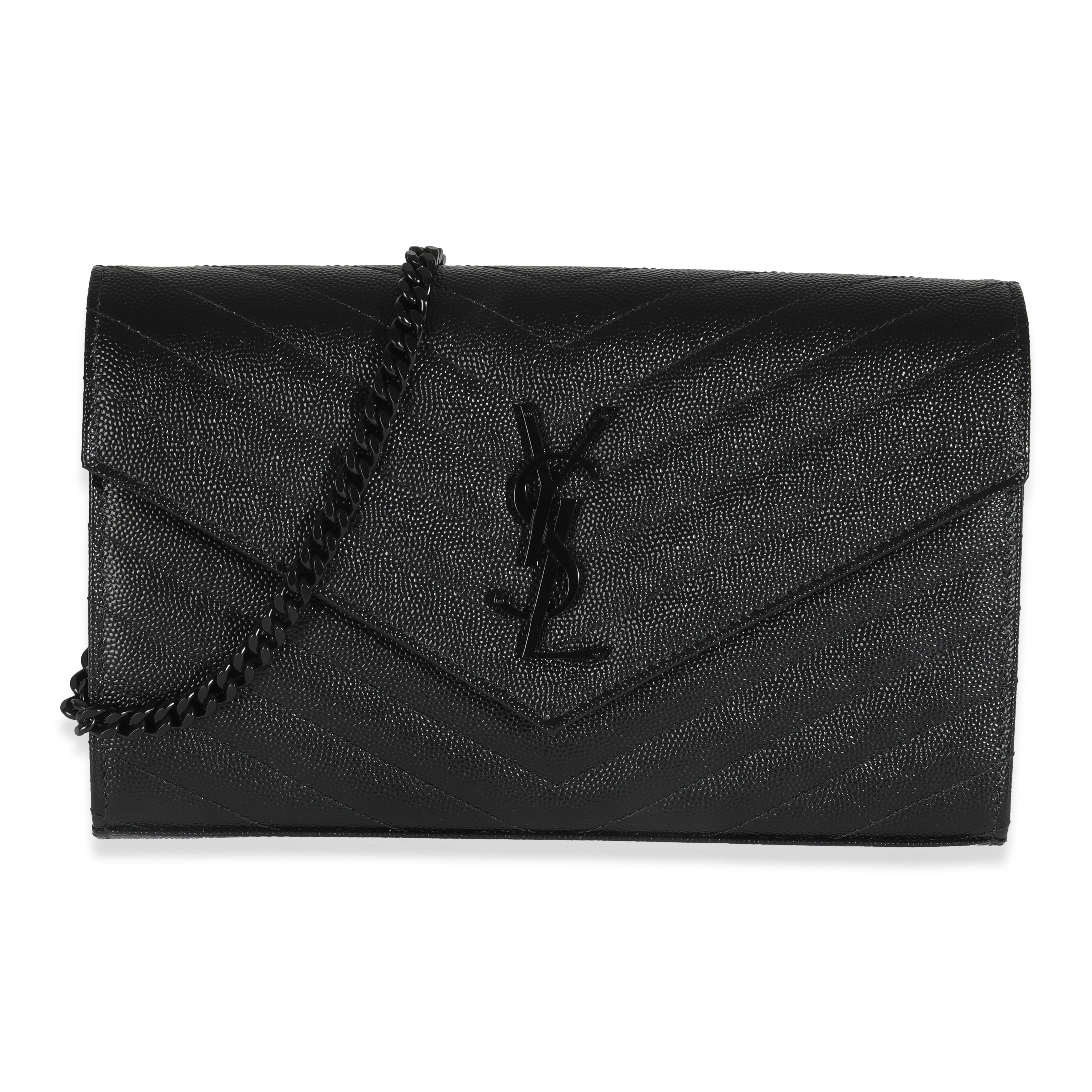 Black Grain De Poudre Classic Cassandre Chain Wallet