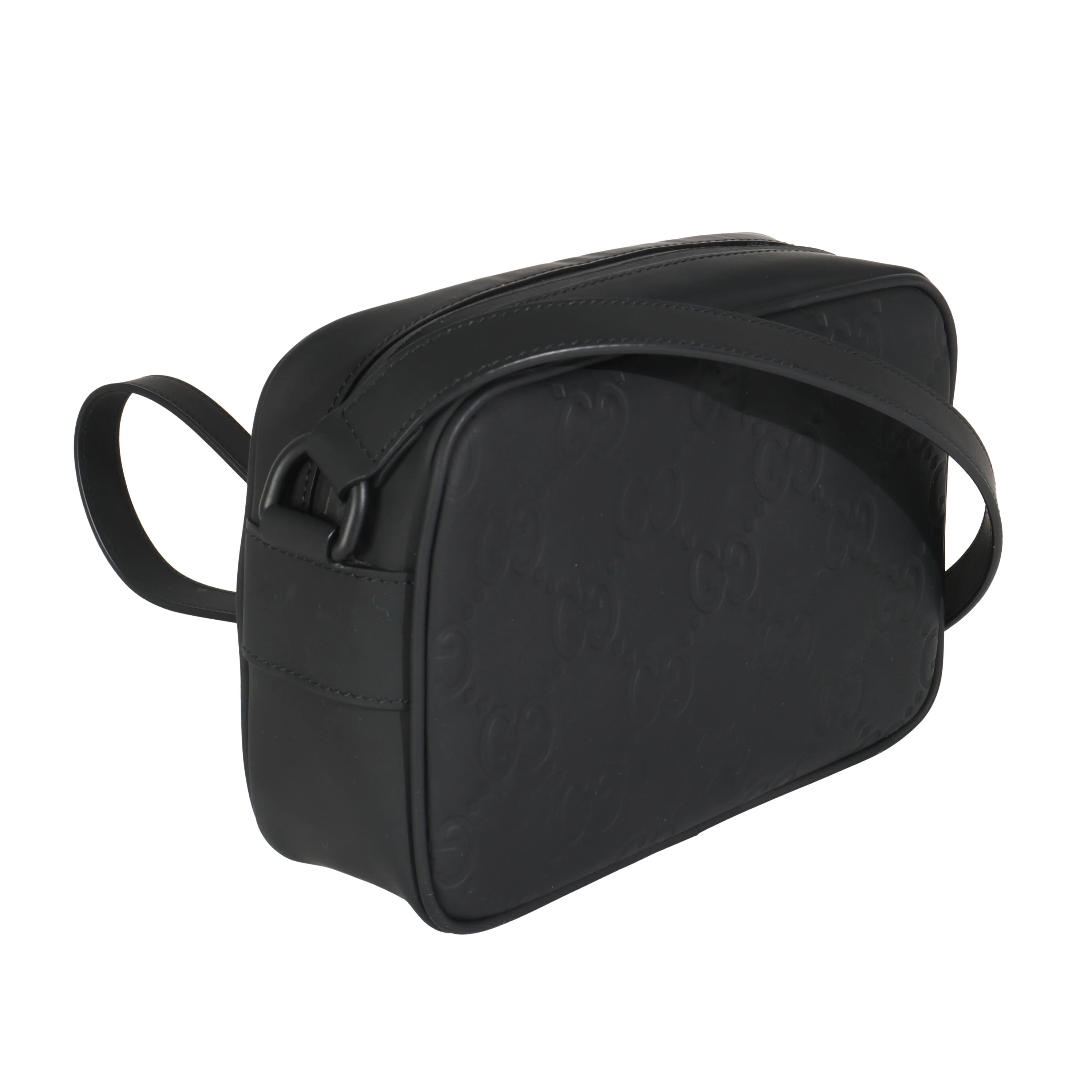 Grey GG Rubber Effect Mini Shoulder Bag - Image 2