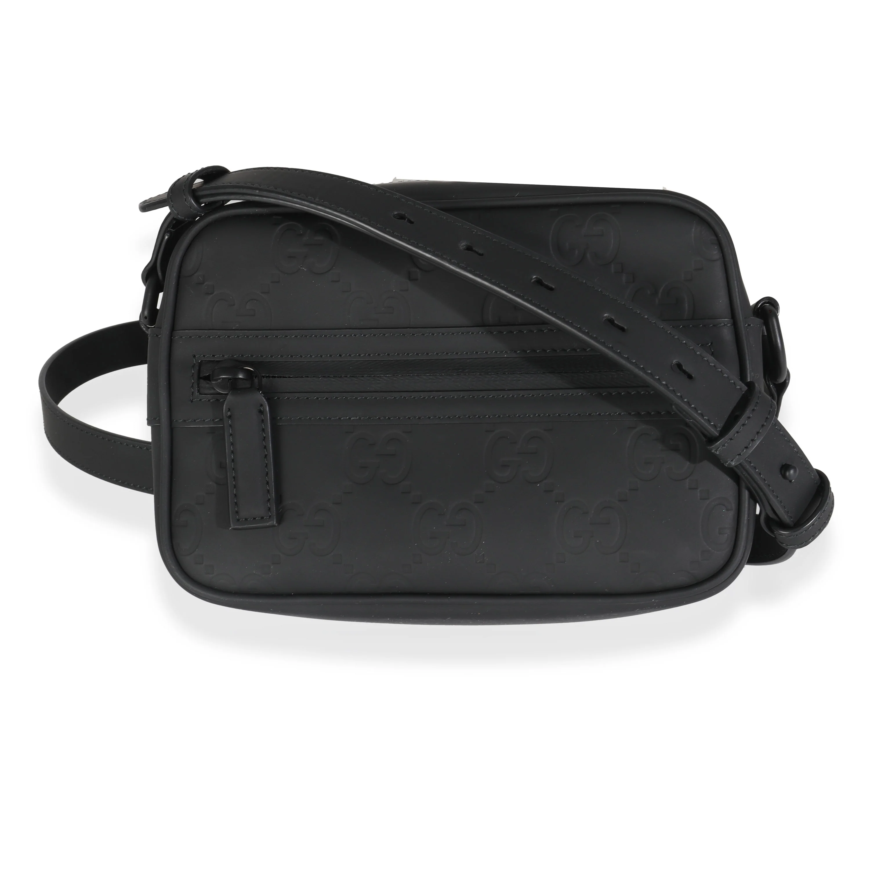 Grey GG Rubber Effect Mini Shoulder Bag - Image 3