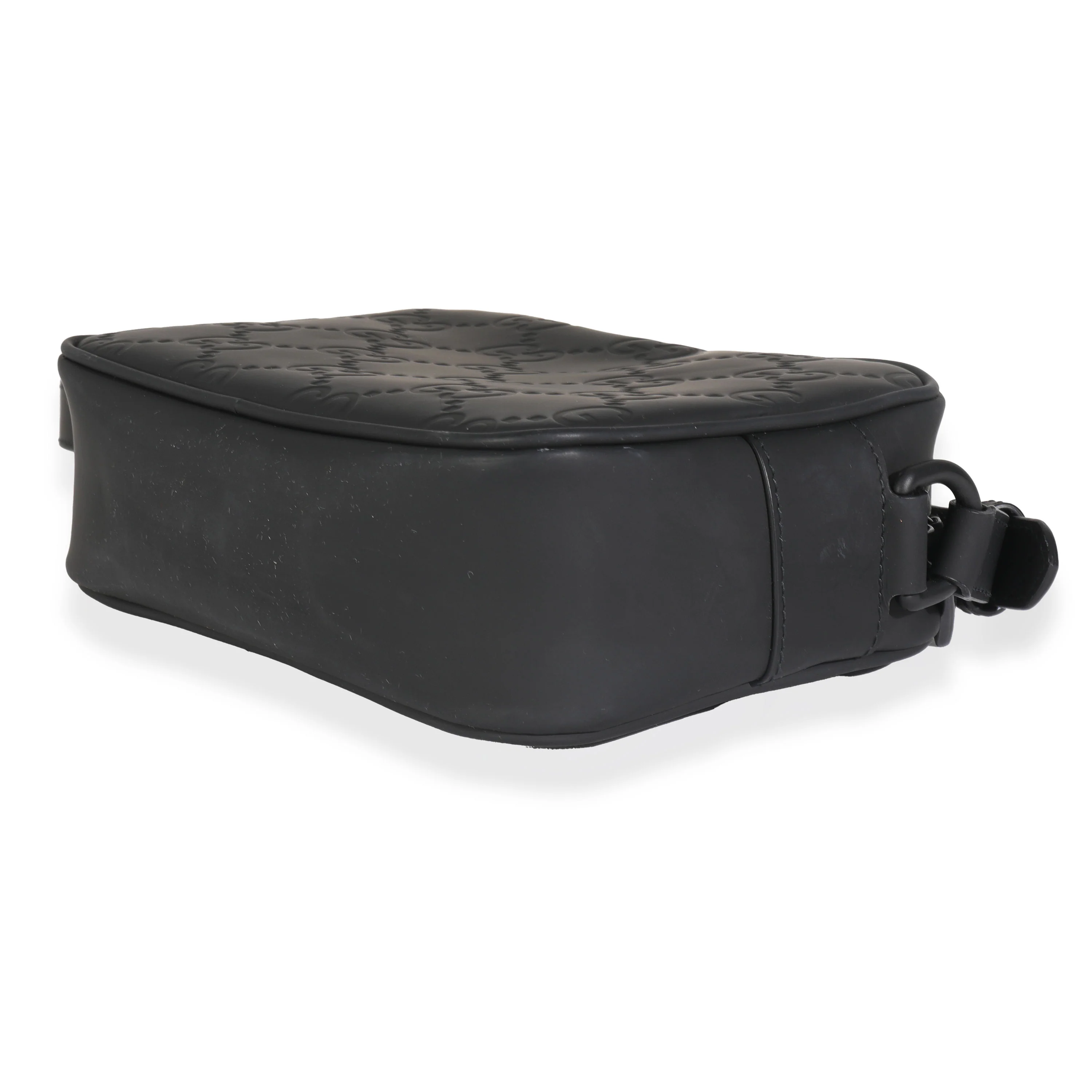 Grey GG Rubber Effect Mini Shoulder Bag - Image 6