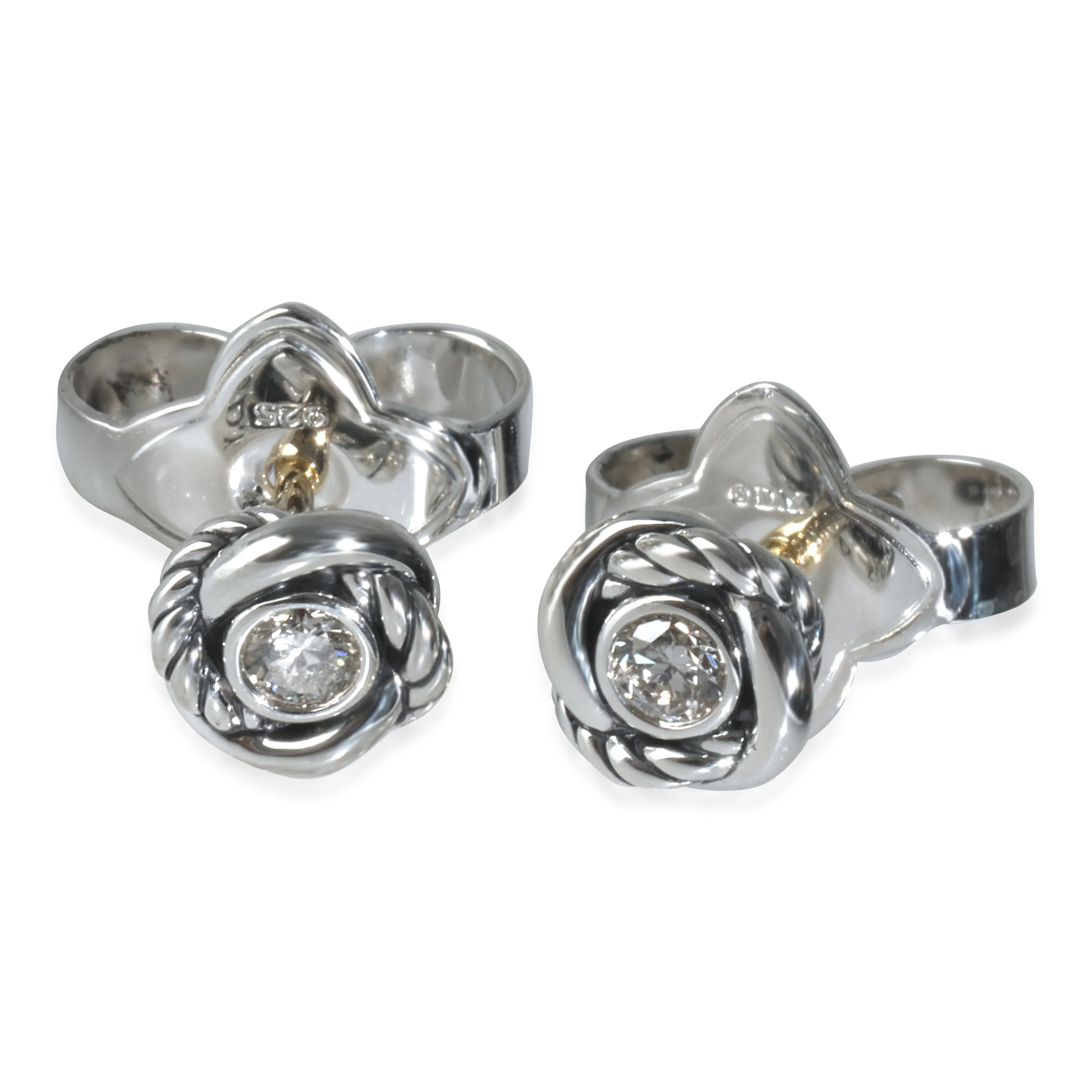 Infinity Earrings in  Sterling Silver 0.12 CTW