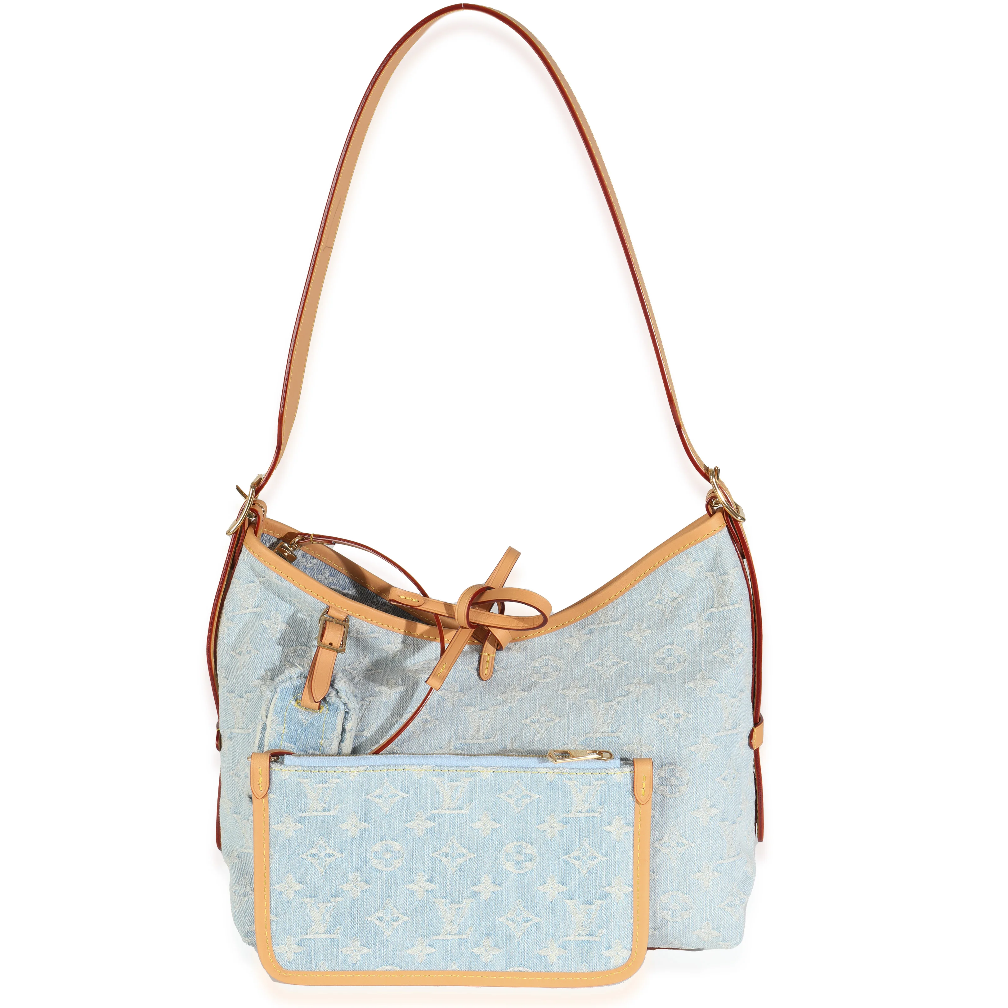 Sky Blue Monogram Denim Carryall PM - Image 3
