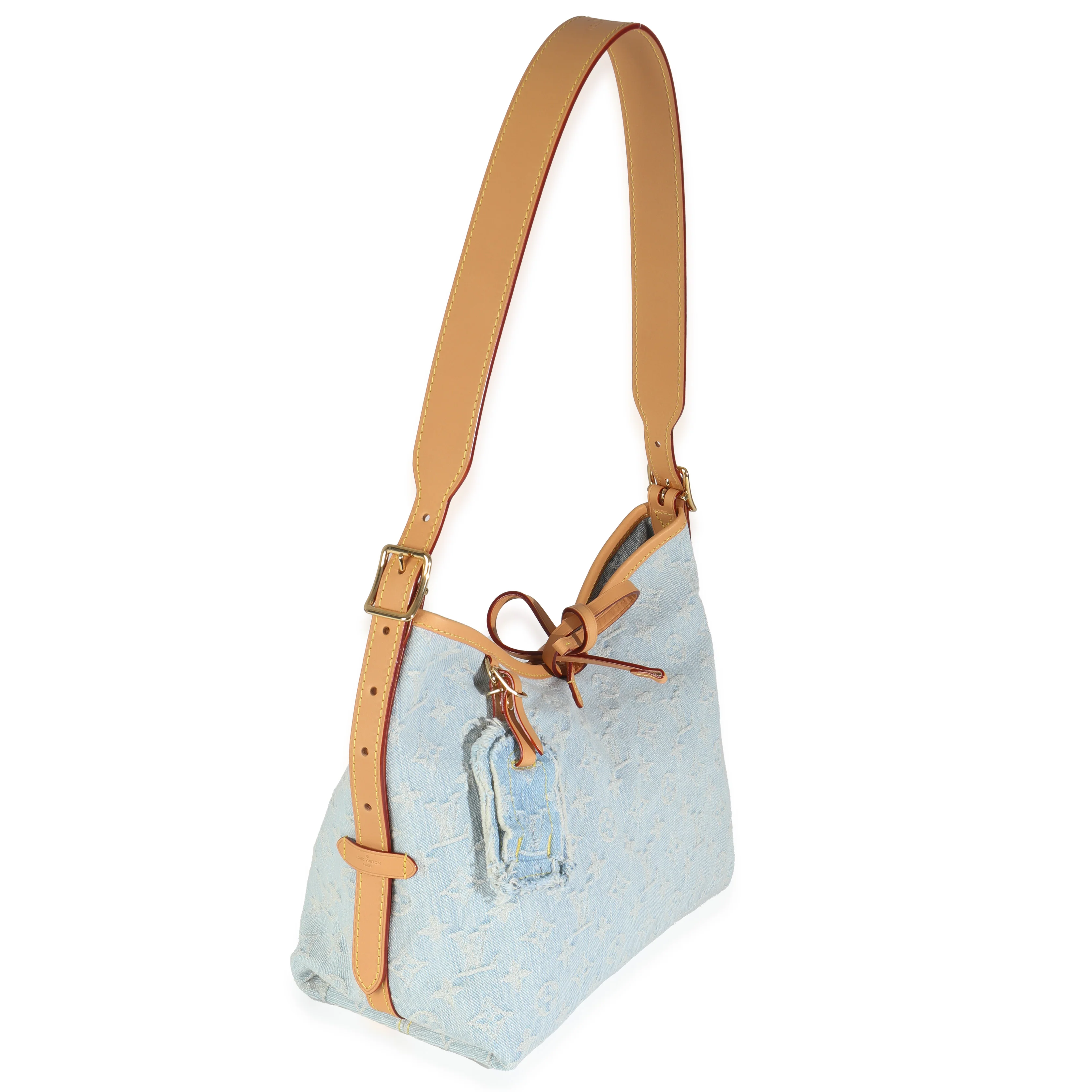 Sky Blue Monogram Denim Carryall PM - Image 4
