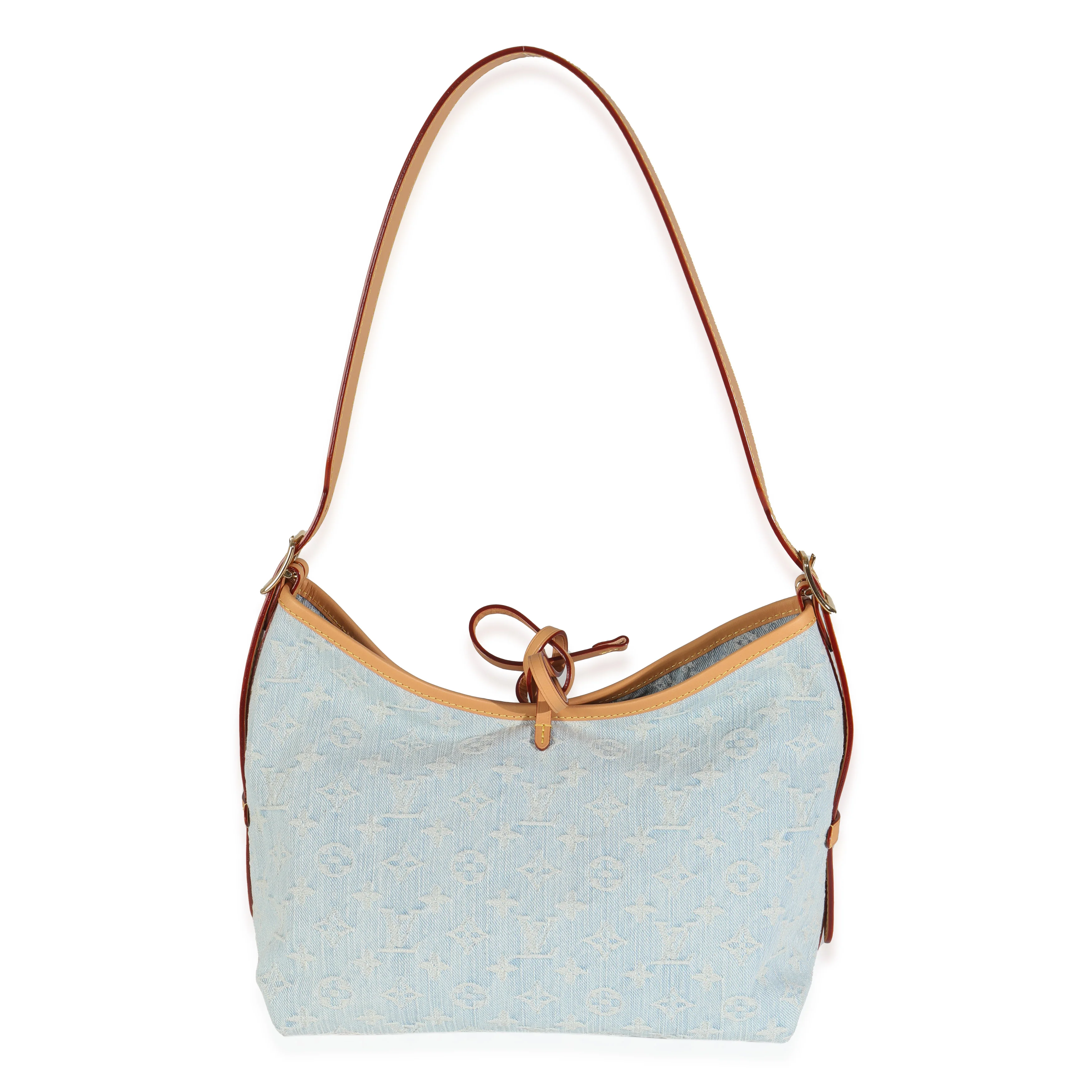 Sky Blue Monogram Denim Carryall PM - Image 5