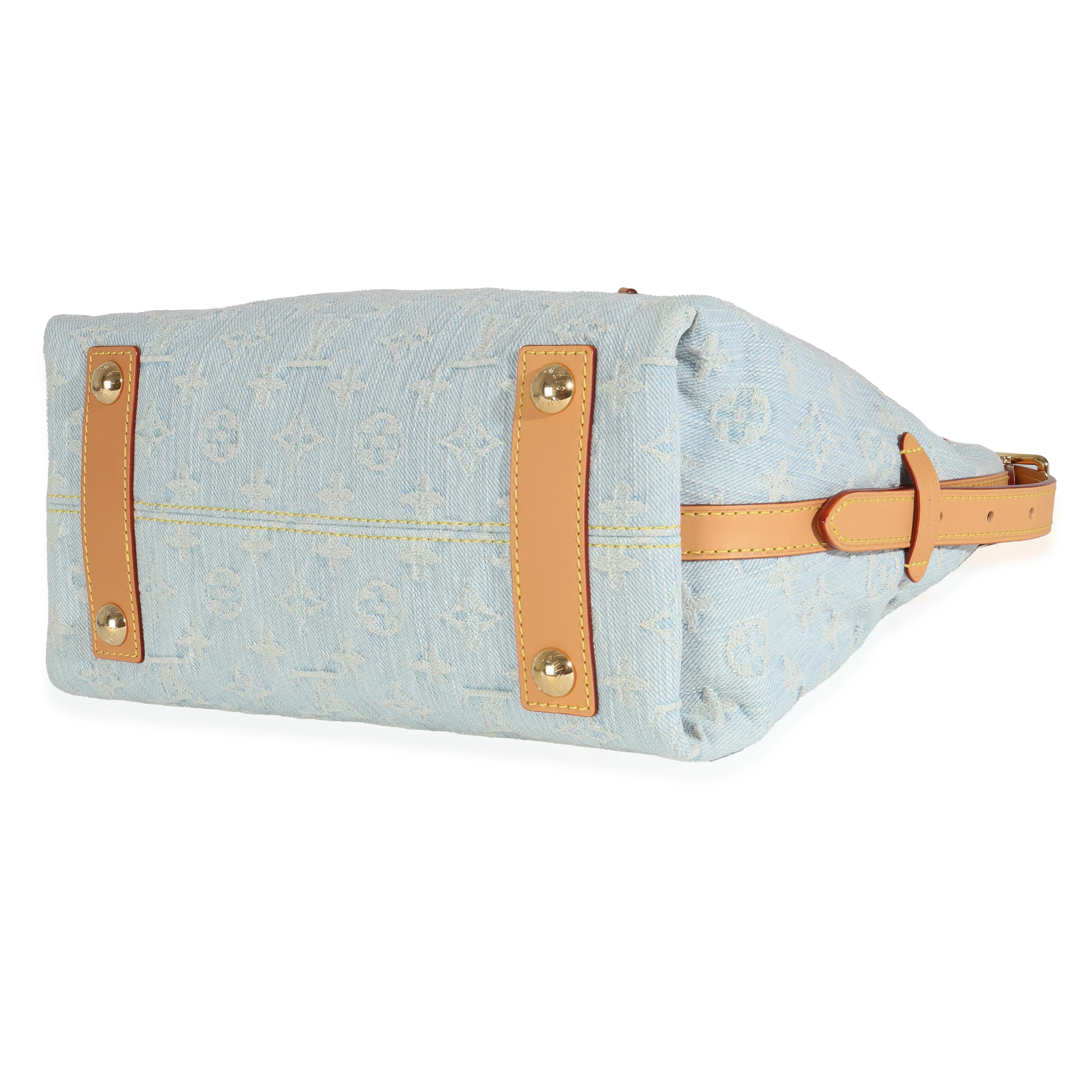 Sky Blue Monogram Denim Carryall PM - Image 7