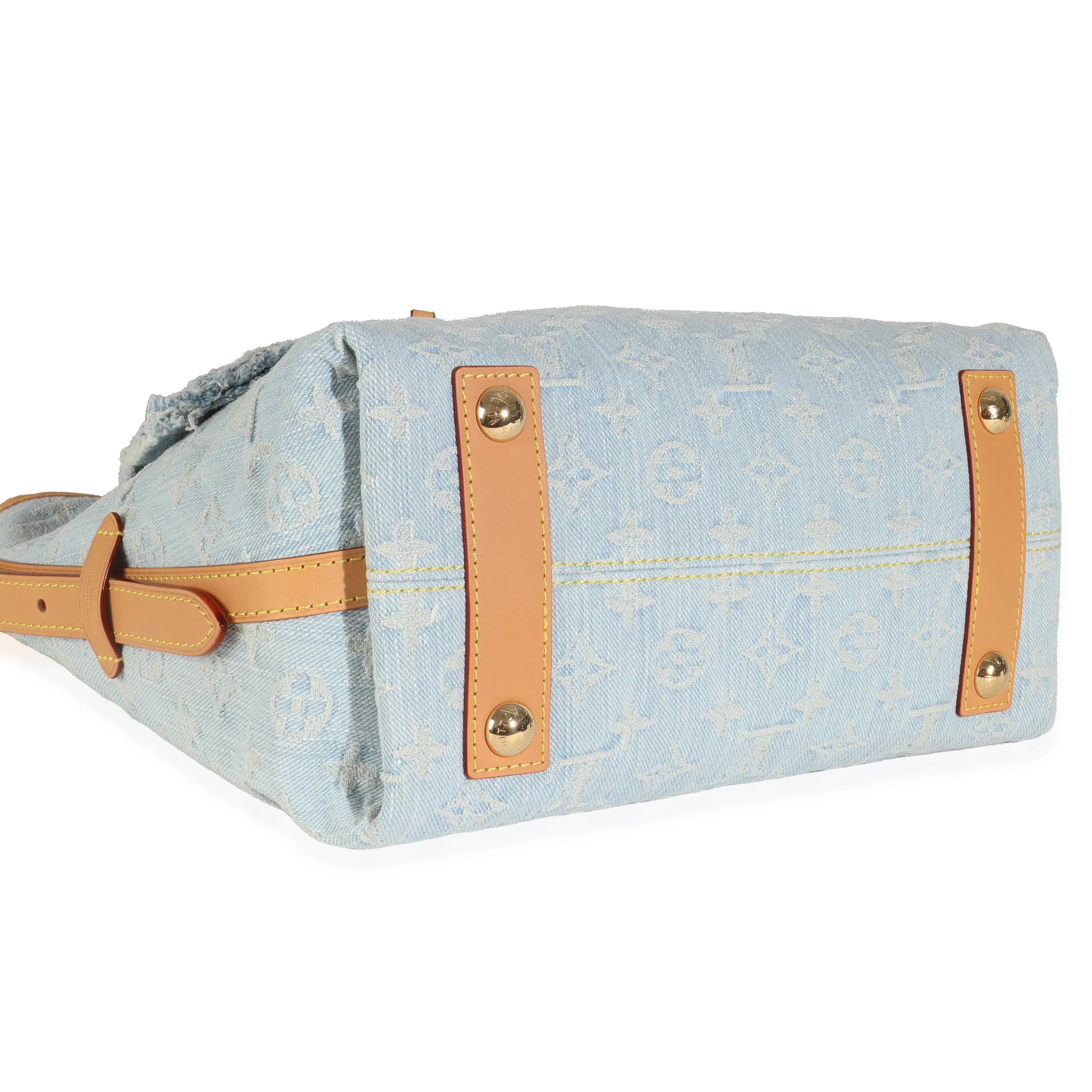 Sky Blue Monogram Denim Carryall PM - Image 8
