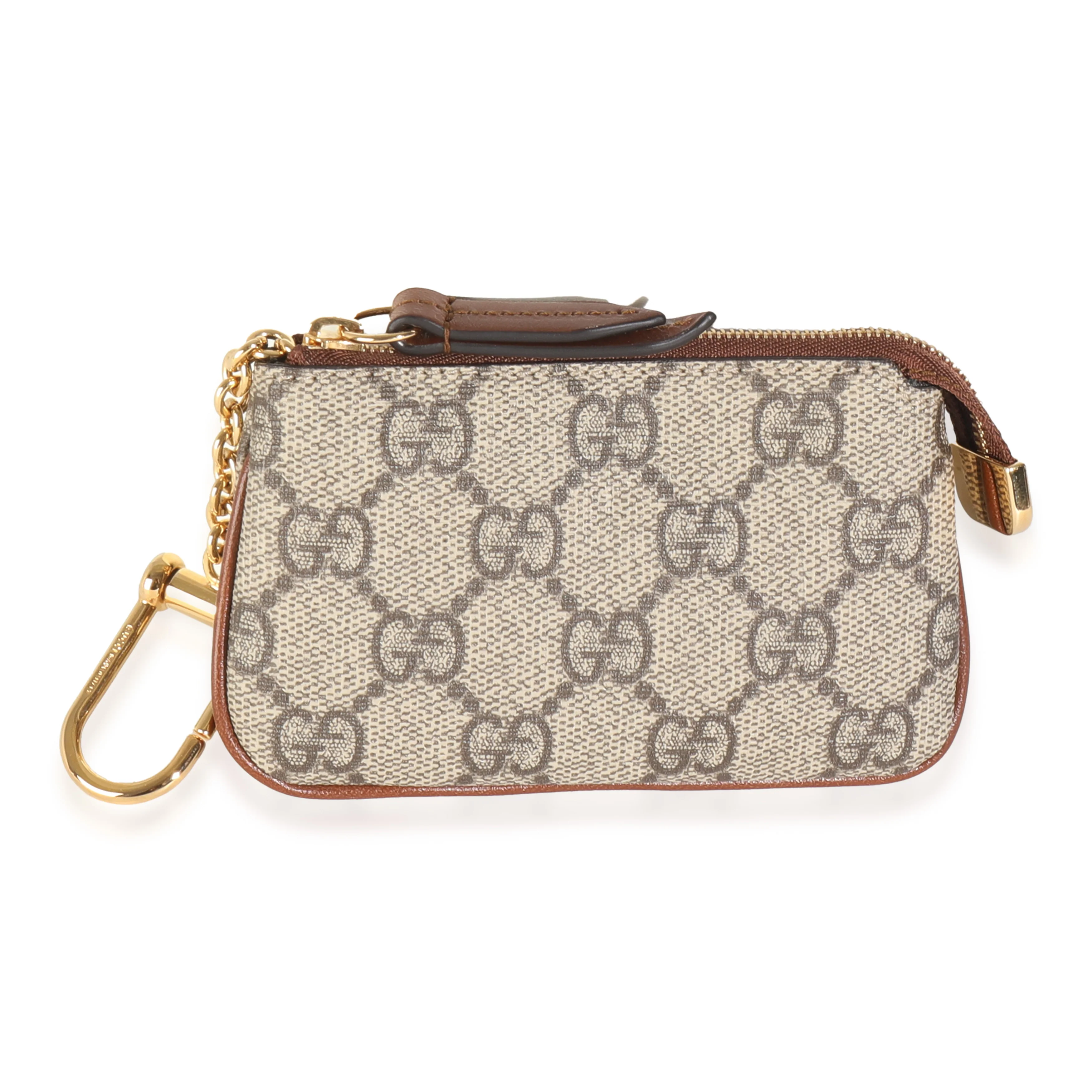 Beige GG Supreme Canvas Key Pouch