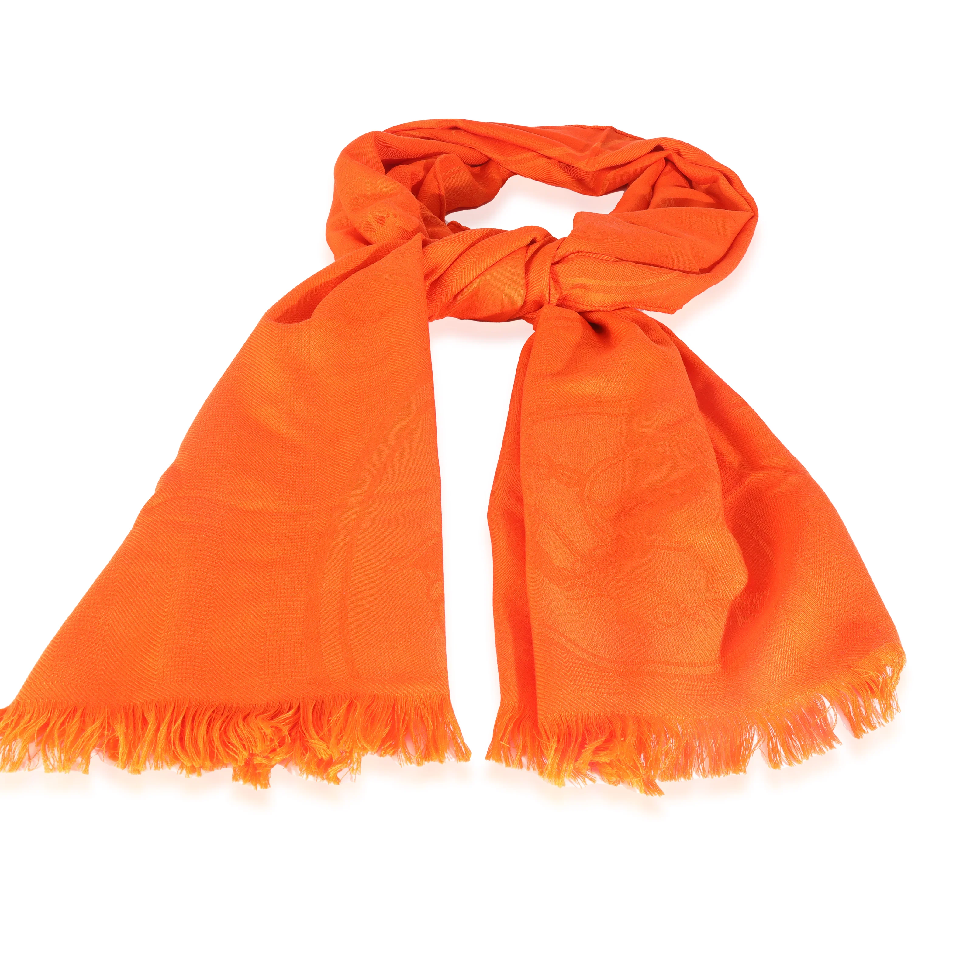 Orange Vif Cashmere New Libris Stole - Image 2