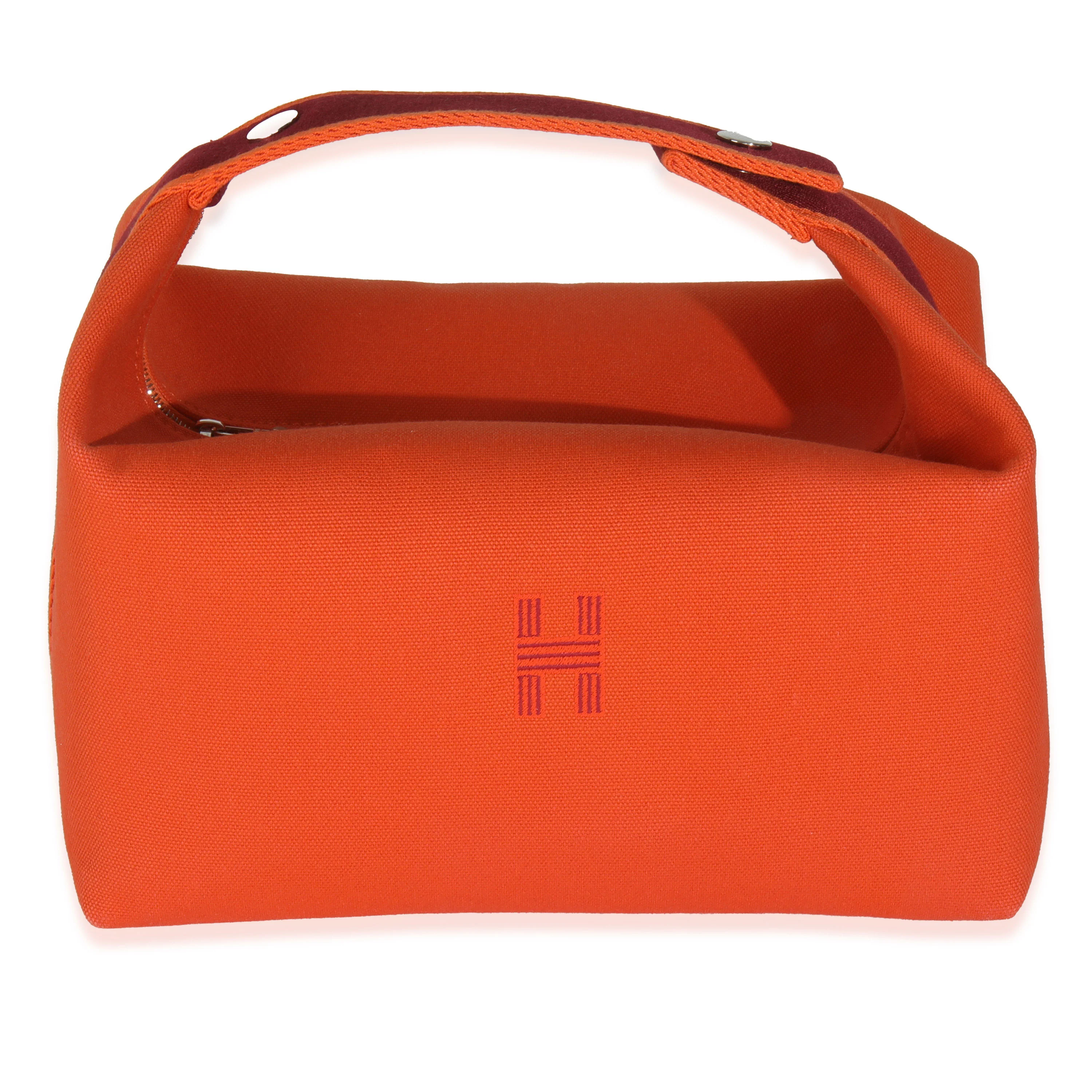 Orange Feu Burgundy Canvas Large Bride-A-Brac Pouch