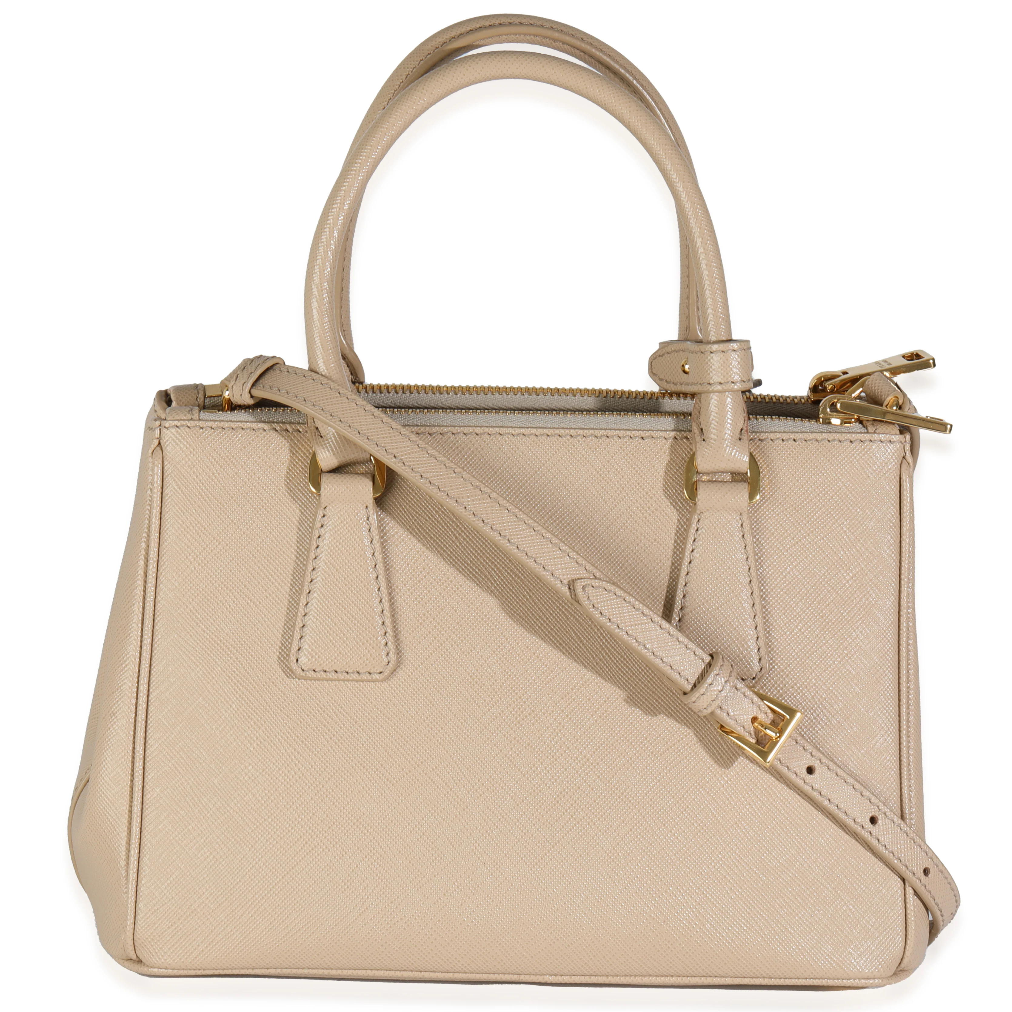 Beige Saffiano Small Galleria Double Zip Tote - Image 2