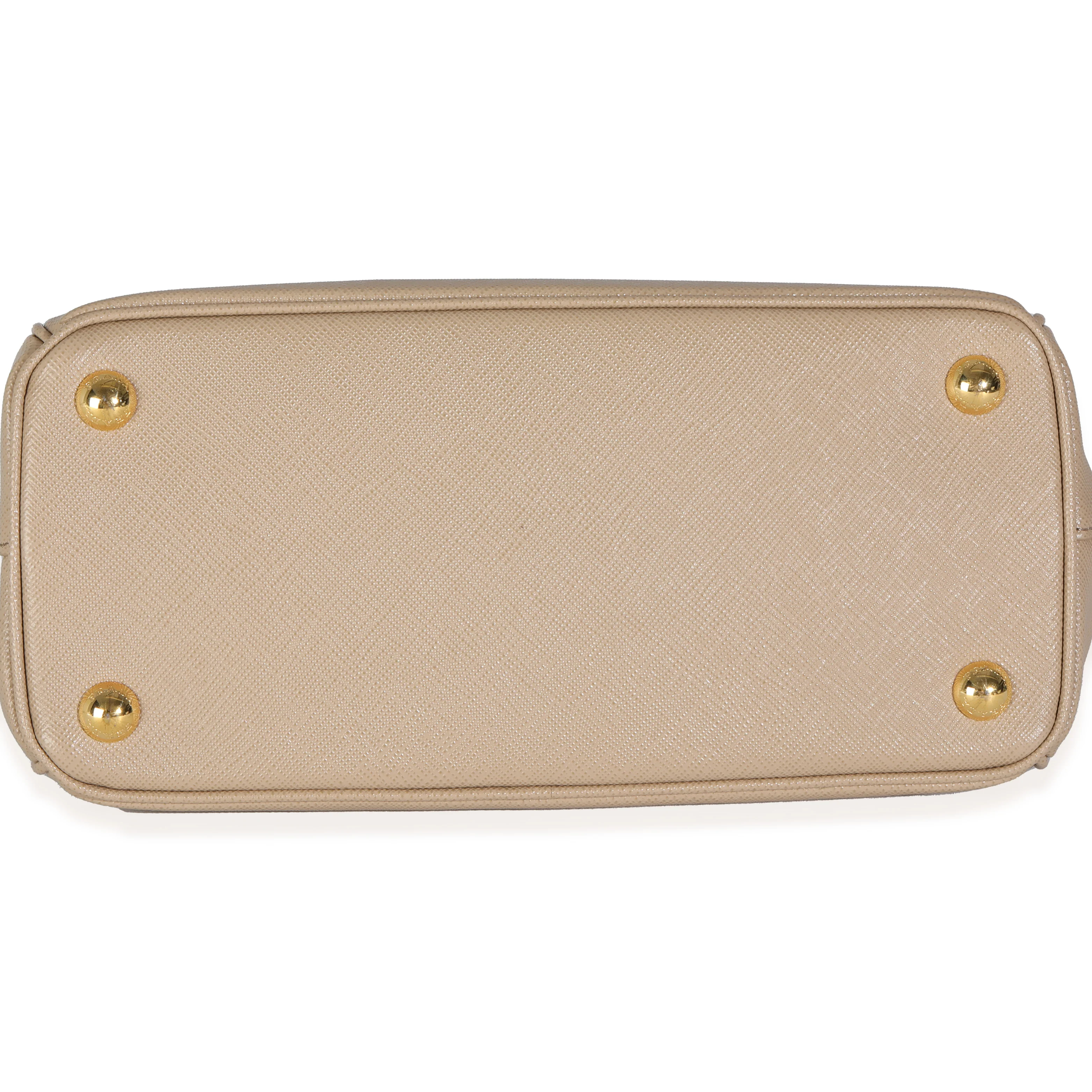 Beige Saffiano Small Galleria Double Zip Tote - Image 3