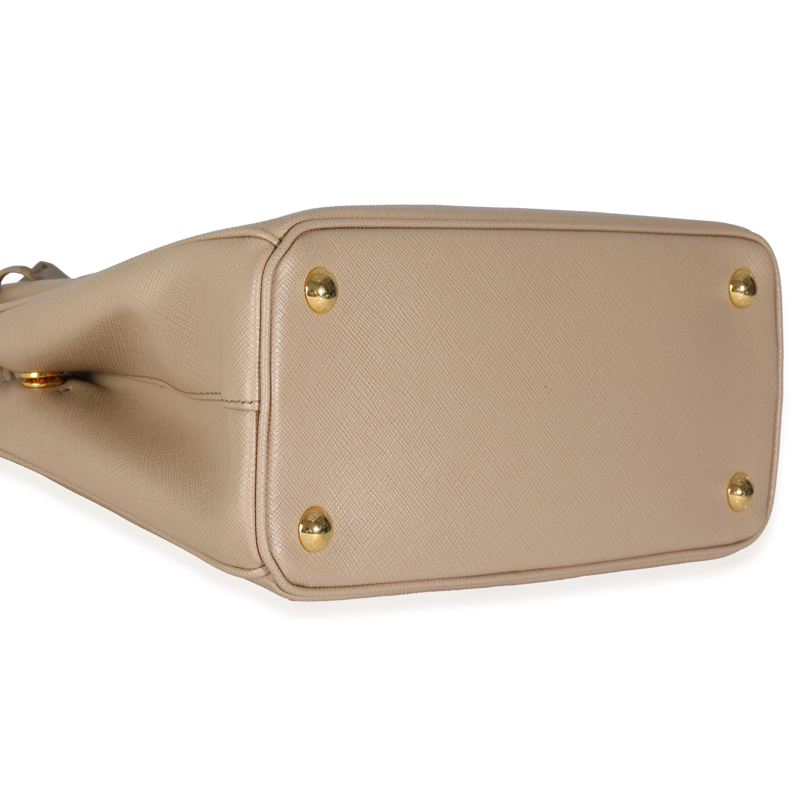 Beige Saffiano Small Galleria Double Zip Tote - Image 5